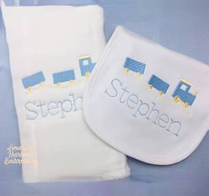 3 Marthas Bib & Burp Box Set - Train - Image 3