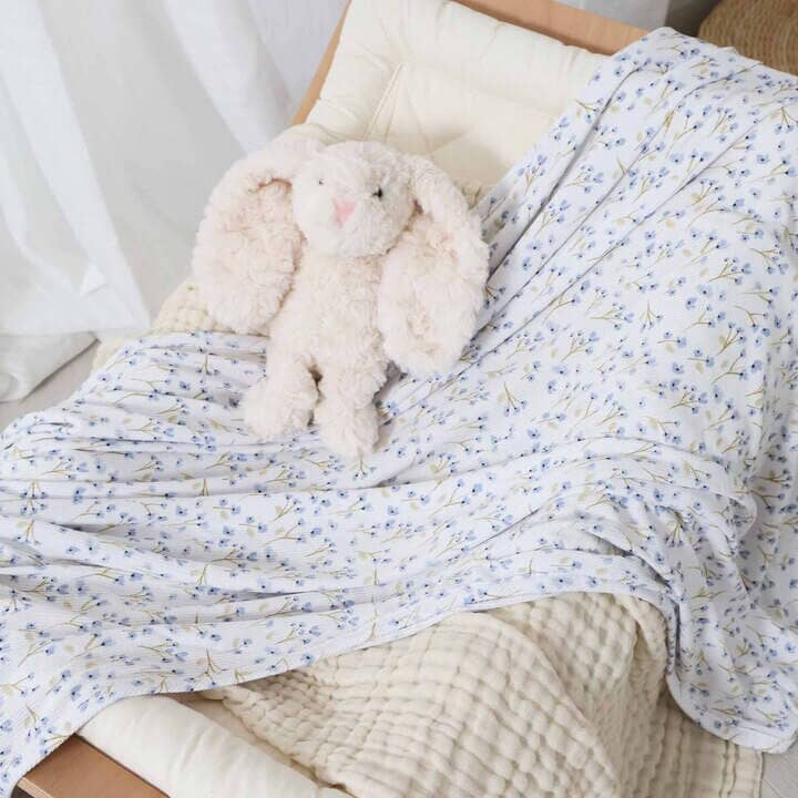 All Bamboo Waffle Swaddle Blankets: Eucalyptus - Image 26