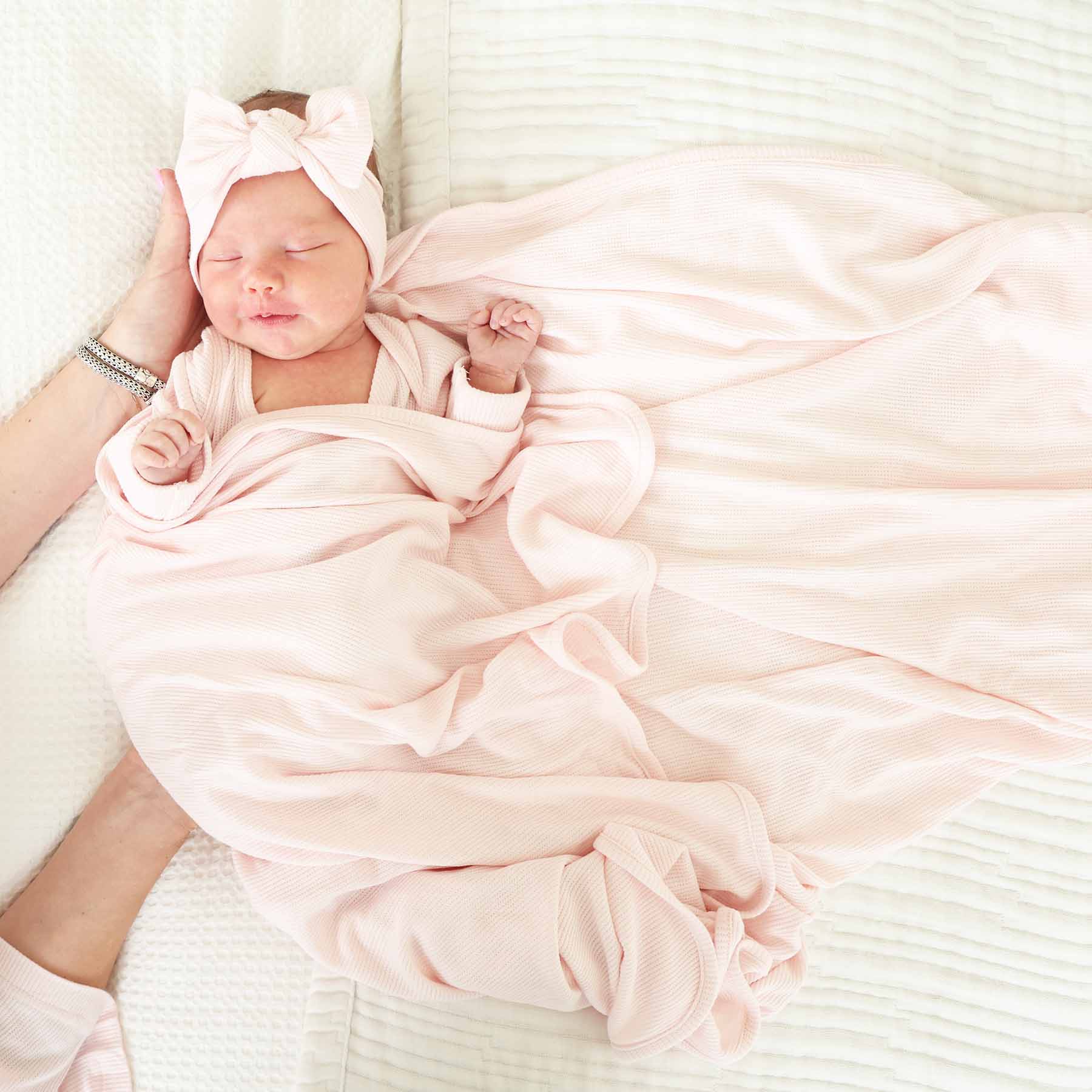All Bamboo Waffle Swaddle Blankets: Eucalyptus - Image 9