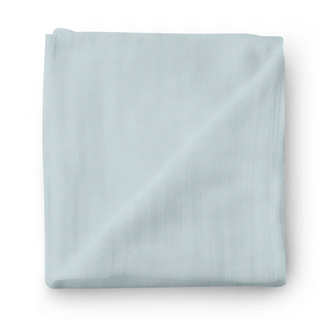 All Solid Bamboo Knit Swaddle Blankets: Dusty Blue - Image 10