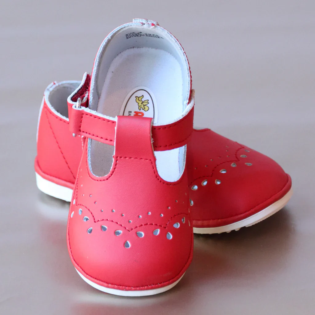 Angel Baby Girls Birdie T-Strap Leather Mary Janes - Image 2