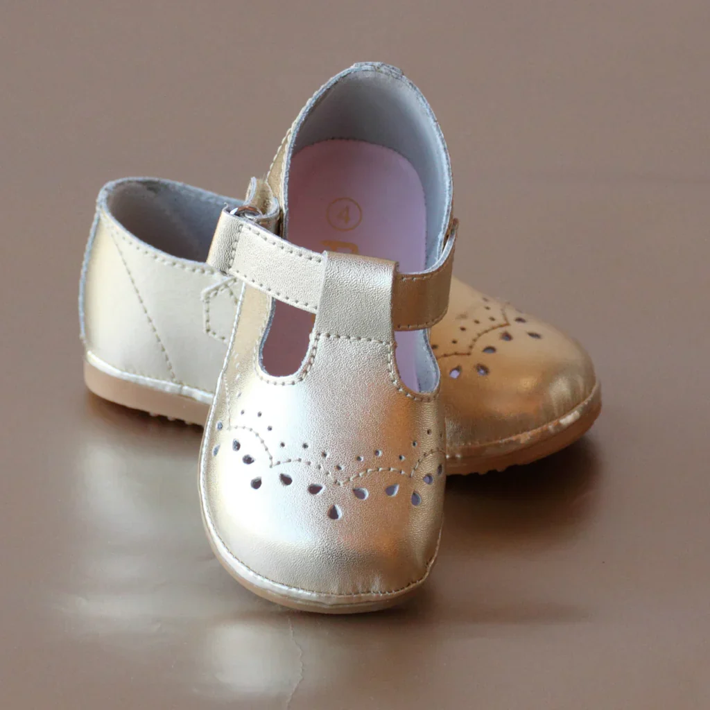 Angel Baby Girls Birdie T-Strap Leather Mary Janes - Image 4