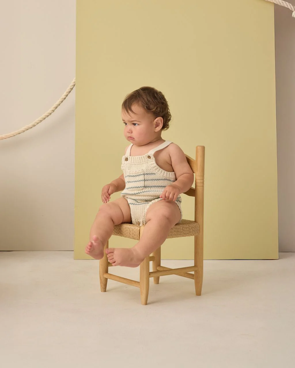 RYLEE + CRU ASHTON KNIT ROMPER SEA GREEN STRIPE - Image 2