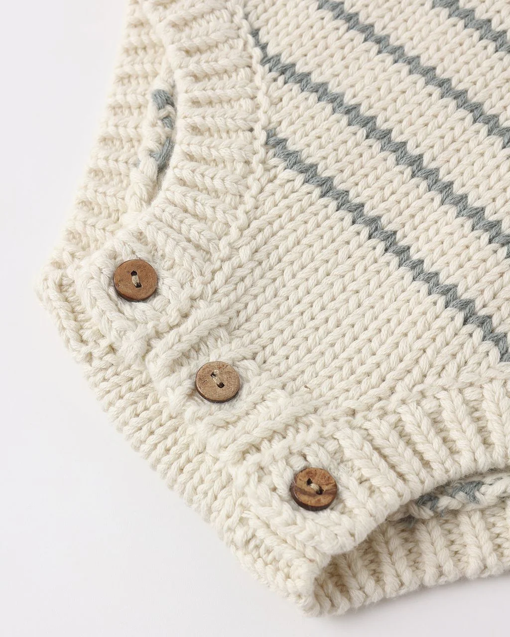 RYLEE + CRU ASHTON KNIT ROMPER SEA GREEN STRIPE - Image 3