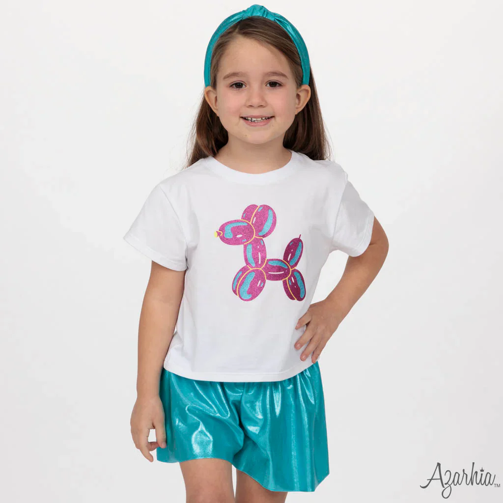 Azarhia Glitter Neon Balloon Dog White Boxy - Image 3