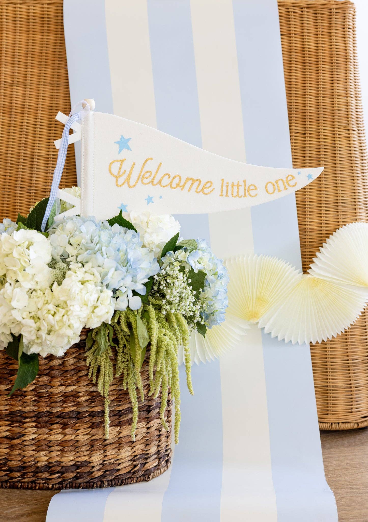 BAB1116 - Welcome Little One Blue Pennant - Image 3