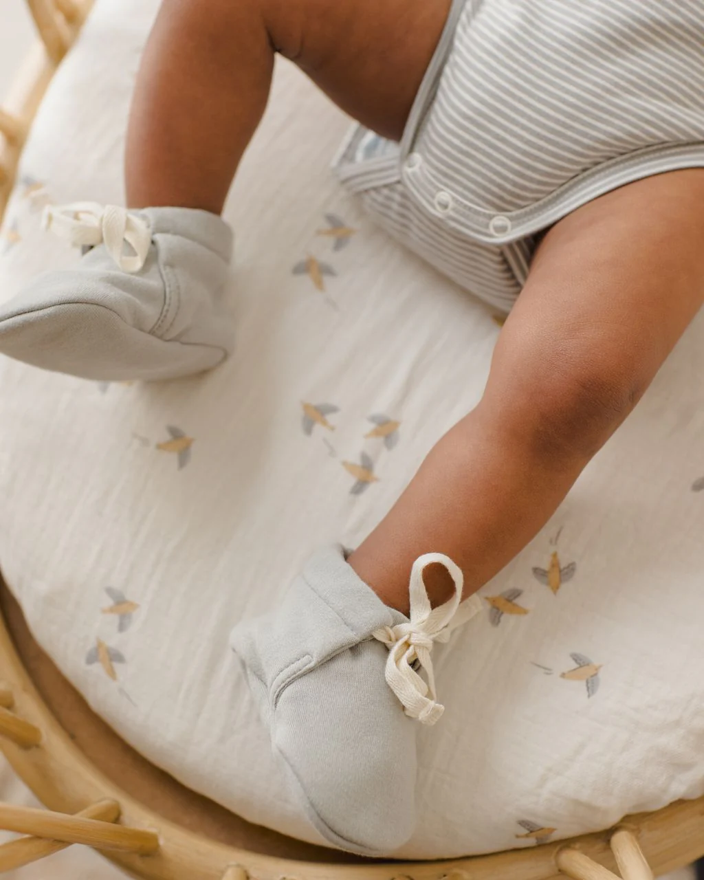 Quincy Mae Baby Booties || Sage - Image 3