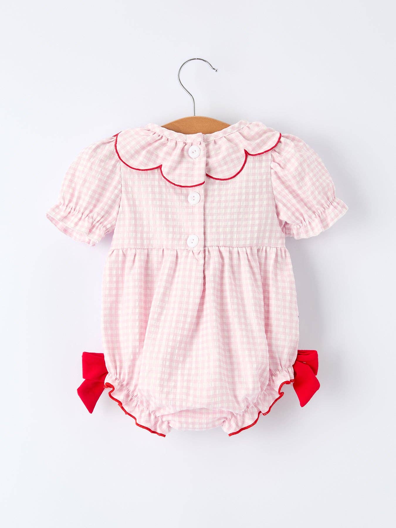 Baby Girls' Plaid Smocked Strawberry Applique Romper: 12M - Image 2