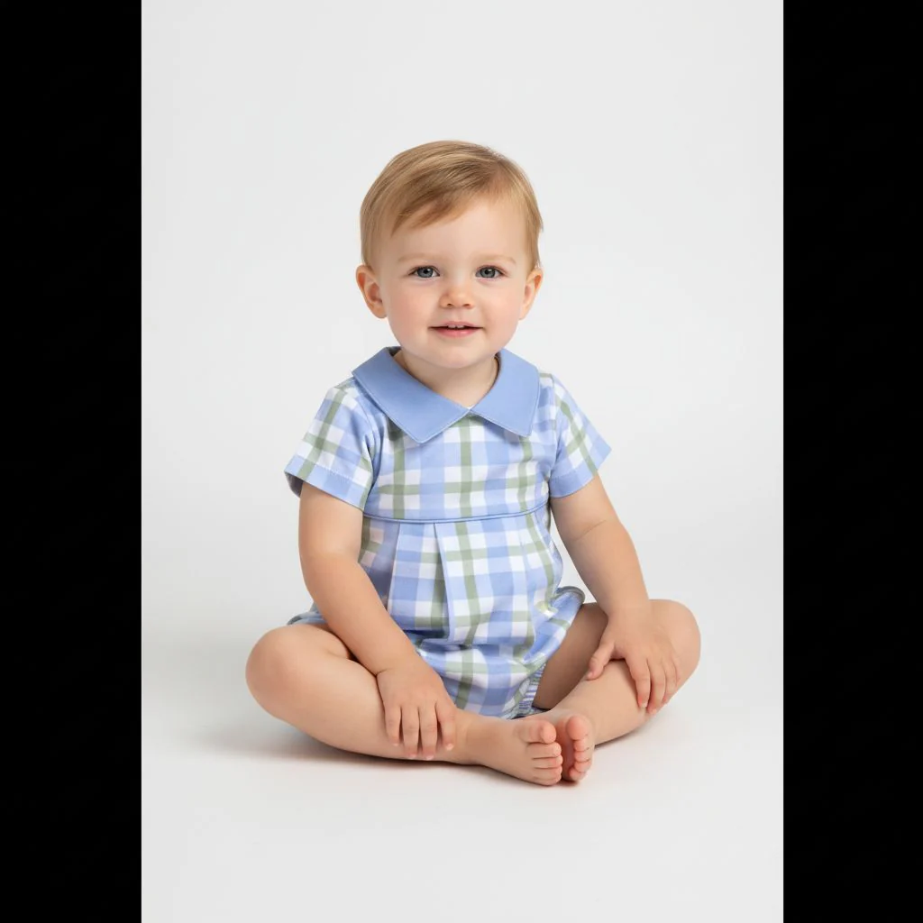 Baby Loren Blue Plaids Jon Bubble - Image 2