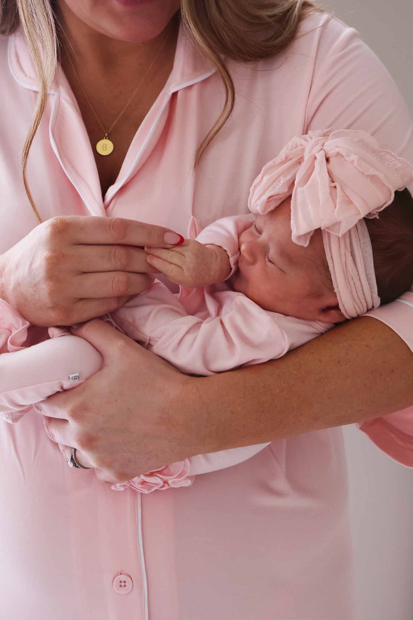 Baby Pink Bamboo Ruffle Zipper Footie: 0-3 months - Image 14