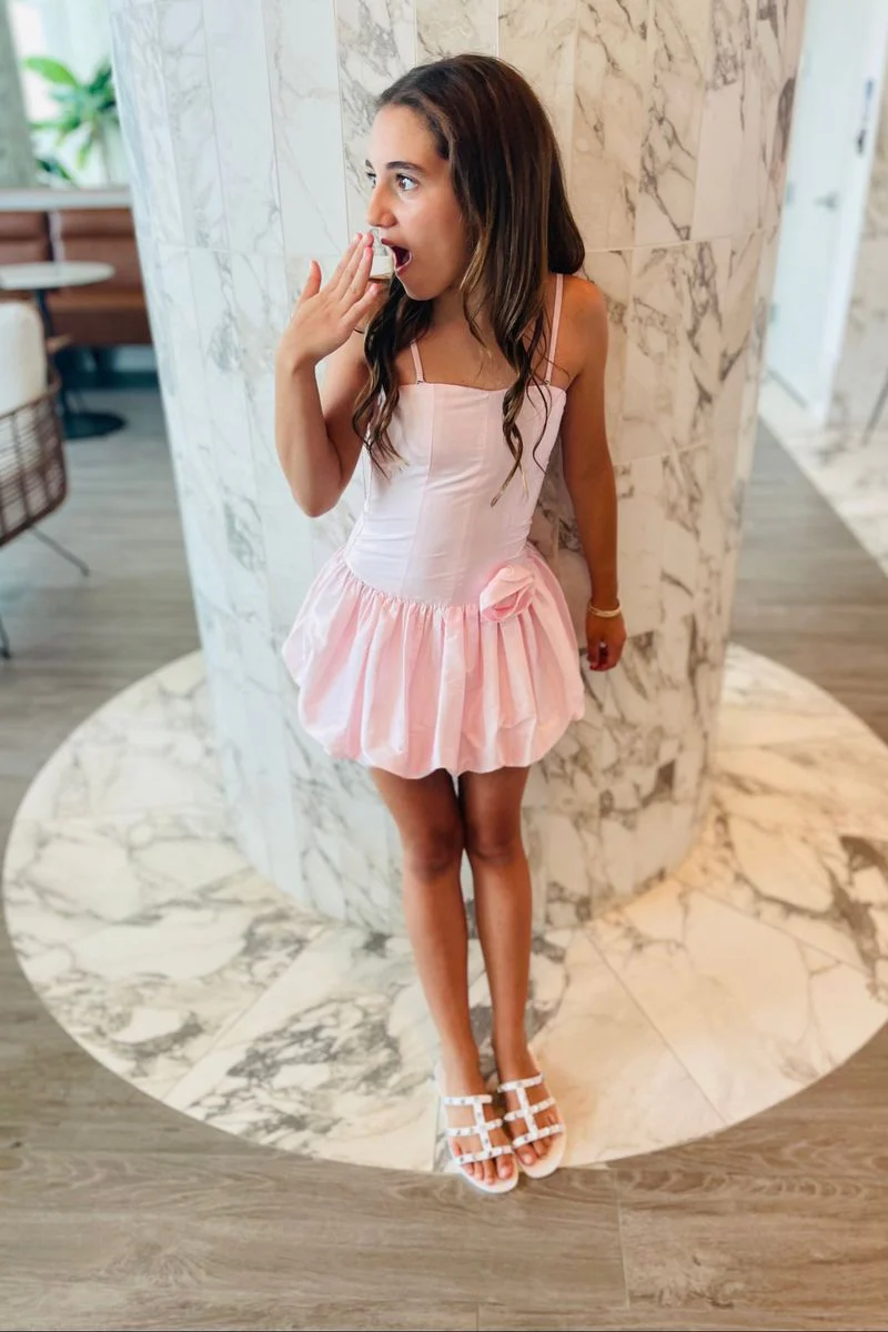 Bailey Pastel Pink Taffeta Ballet Dress - Image 3
