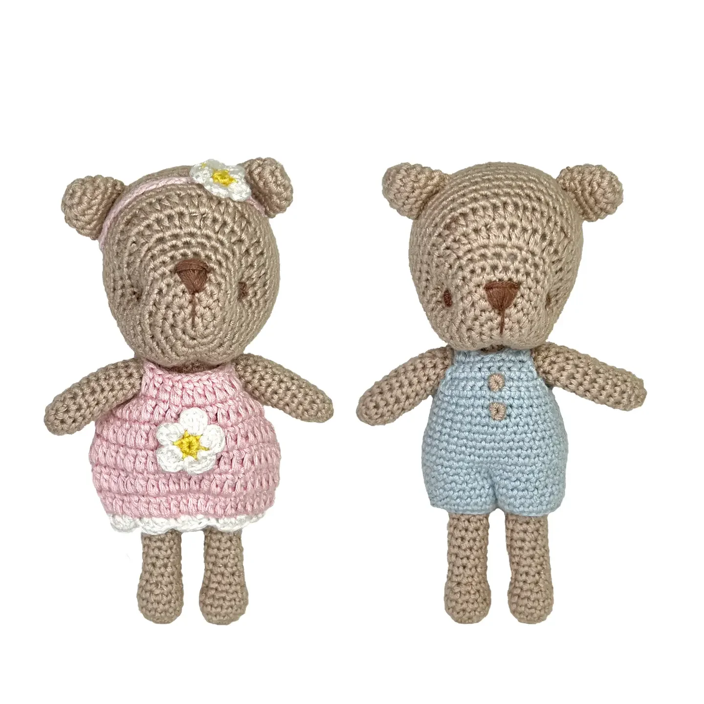 Bear Bamboo Crochet Rattle-Blue 5" - Image 2