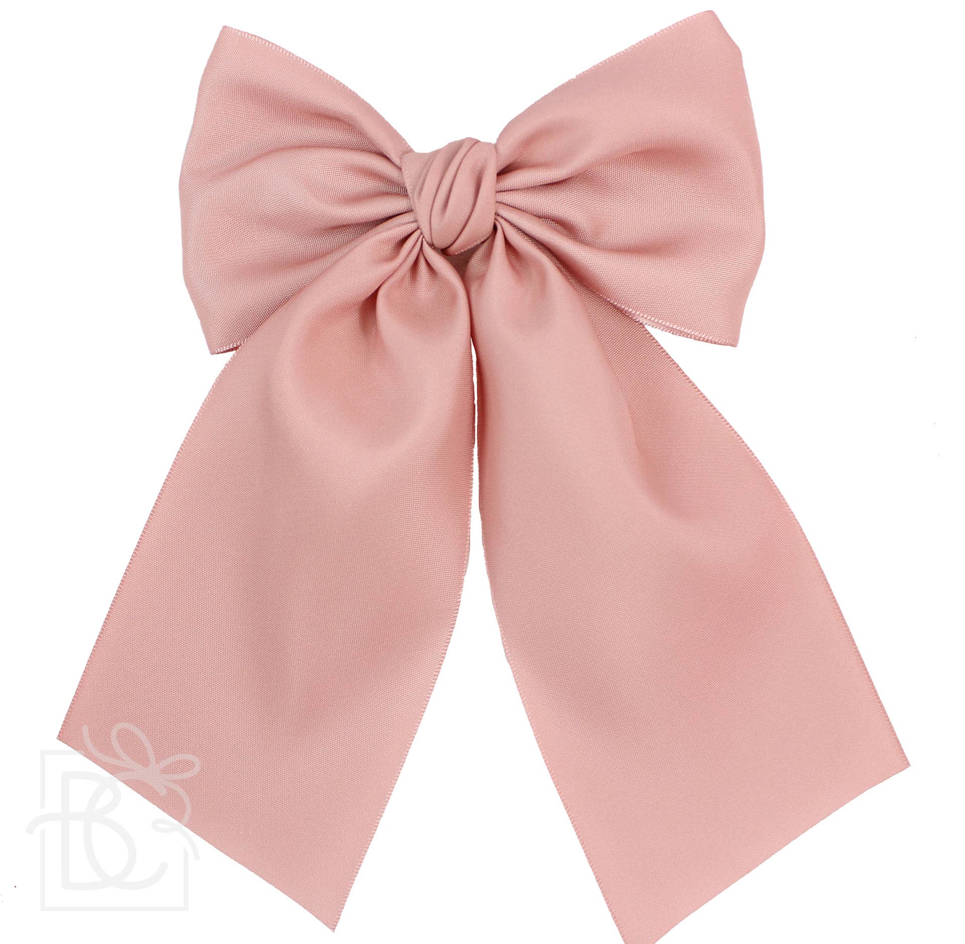 Beyond Creations OPAQUE SATIN BOW W/ EURO KNOT & TAILS Powder Pink / 4.5" Large - Image 11