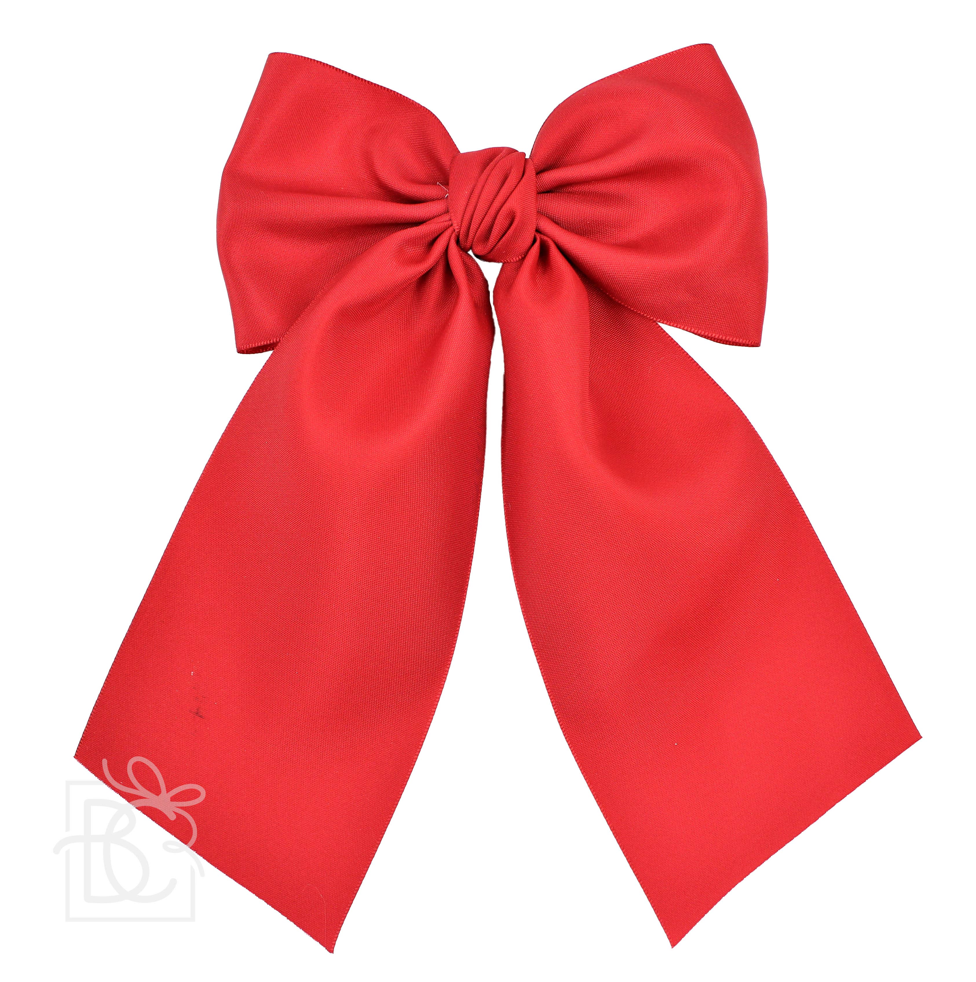 Beyond Creations OPAQUE SATIN BOW W/ EURO KNOT & TAILS Powder Pink / 4.5" Large - Image 13