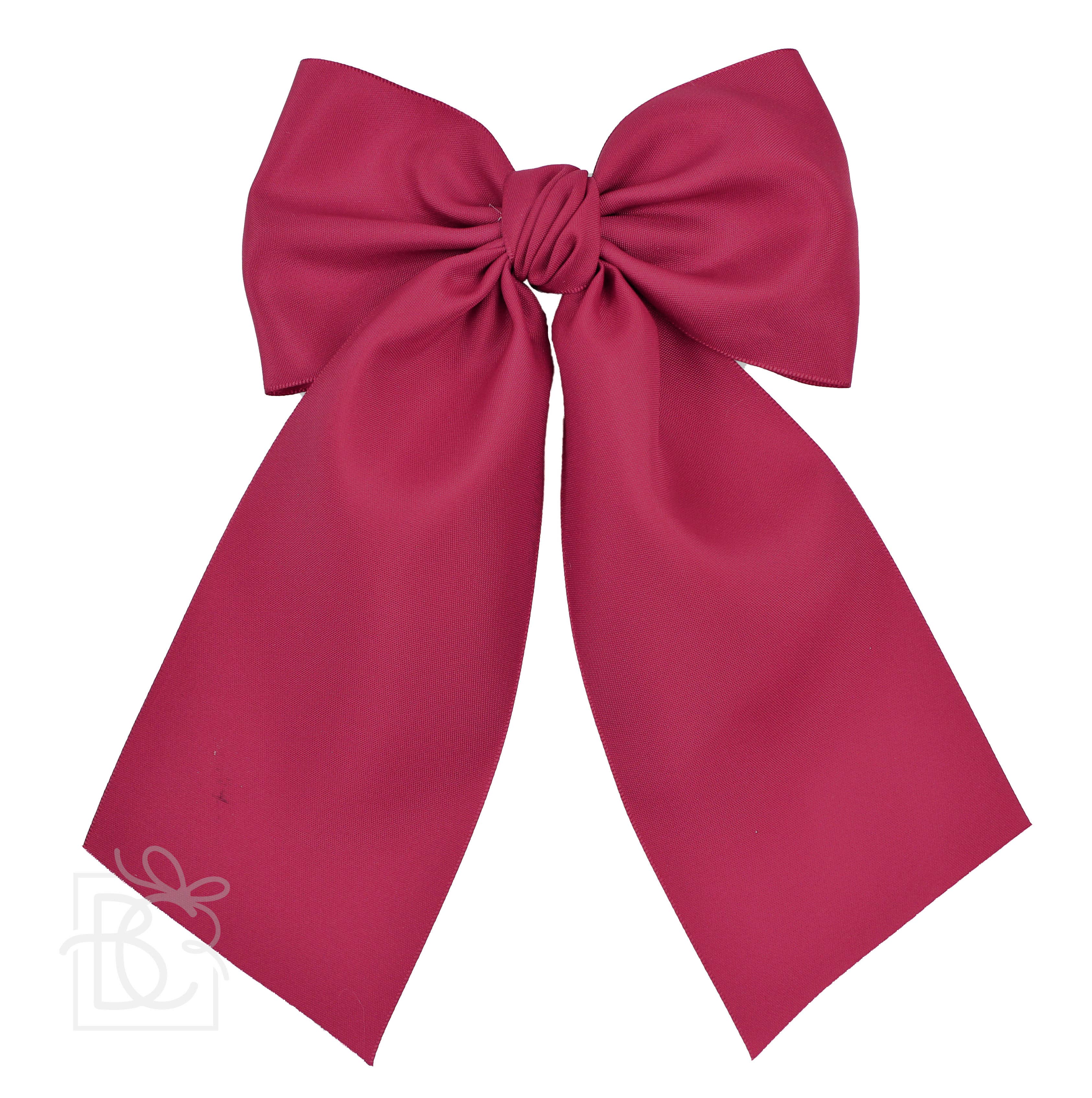 Beyond Creations OPAQUE SATIN BOW W/ EURO KNOT & TAILS Powder Pink / 4.5" Large - Image 14