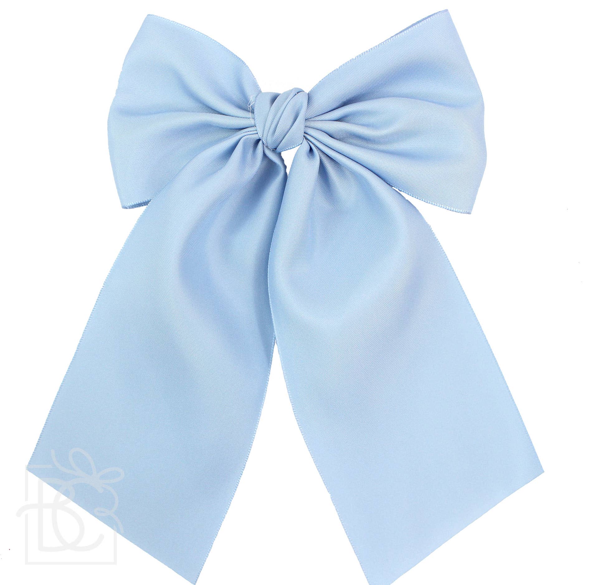 Beyond Creations OPAQUE SATIN BOW W/ EURO KNOT & TAILS Powder Pink / 4.5" Large - Image 15