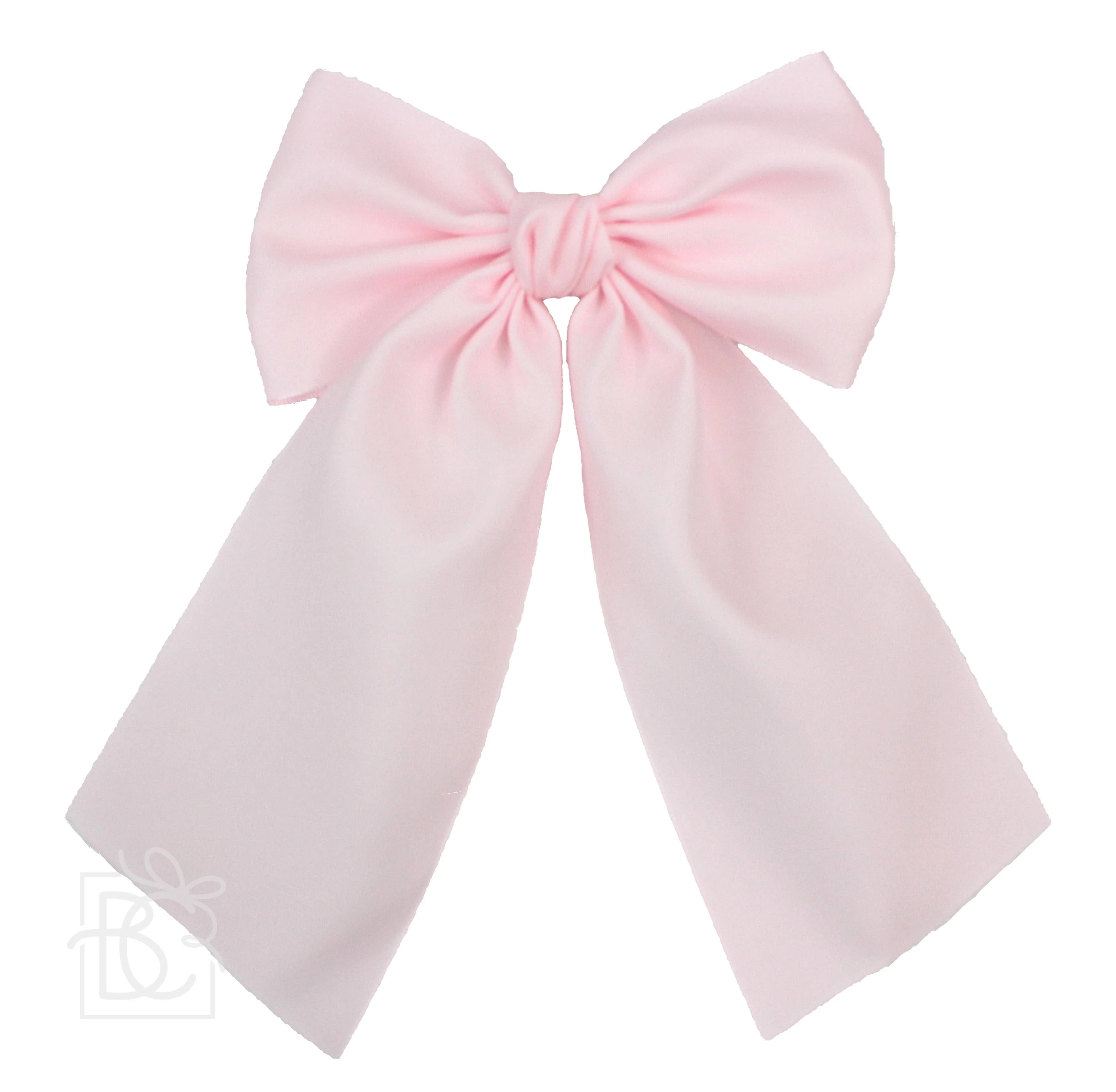 Beyond Creations OPAQUE SATIN BOW W/ EURO KNOT & TAILS Powder Pink / 4.5" Large - Image 8