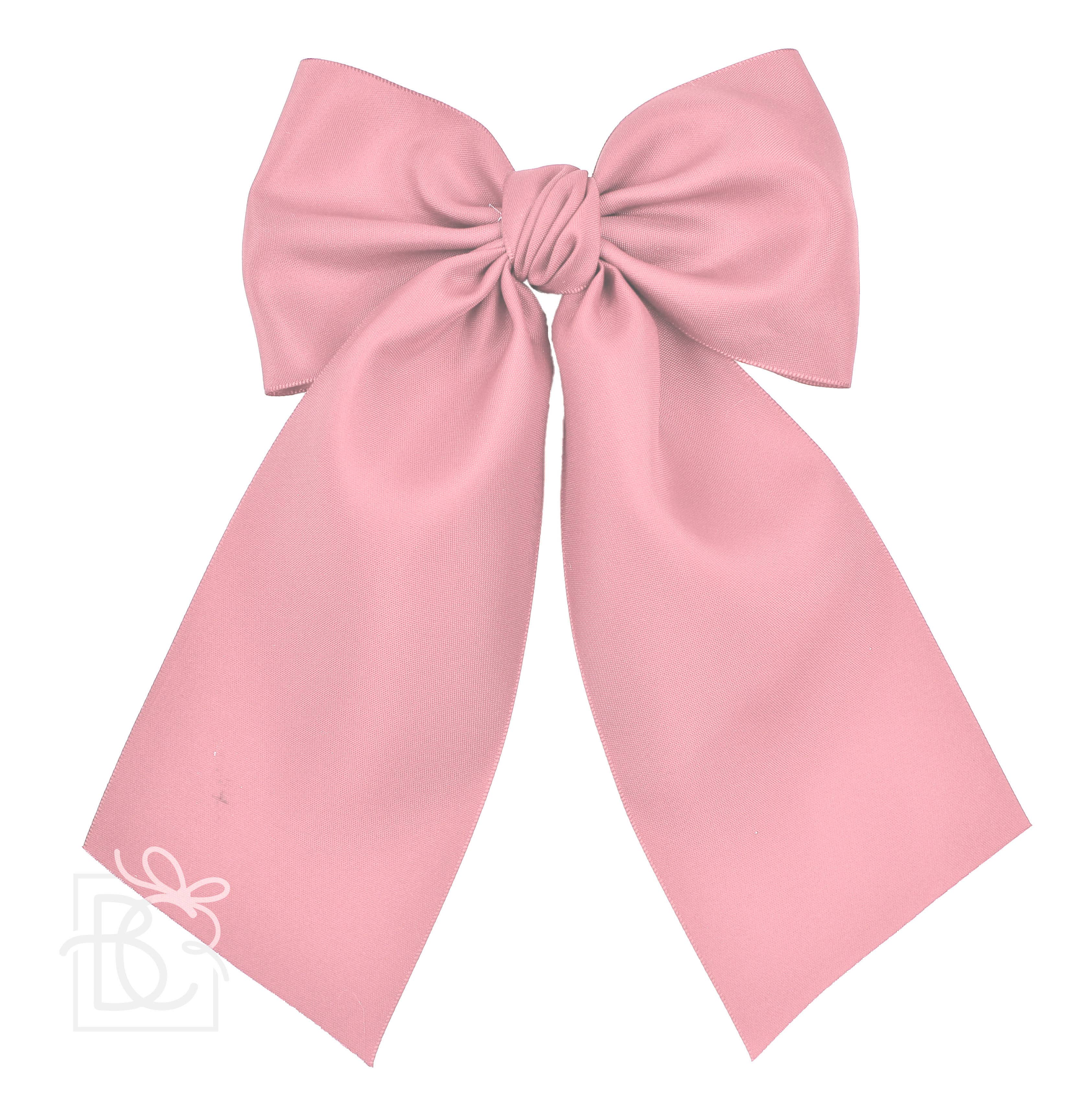 Beyond Creations Opaque Satin Bow With Euro Knot & Tails: Antique White / 4.5" Large - Image 12