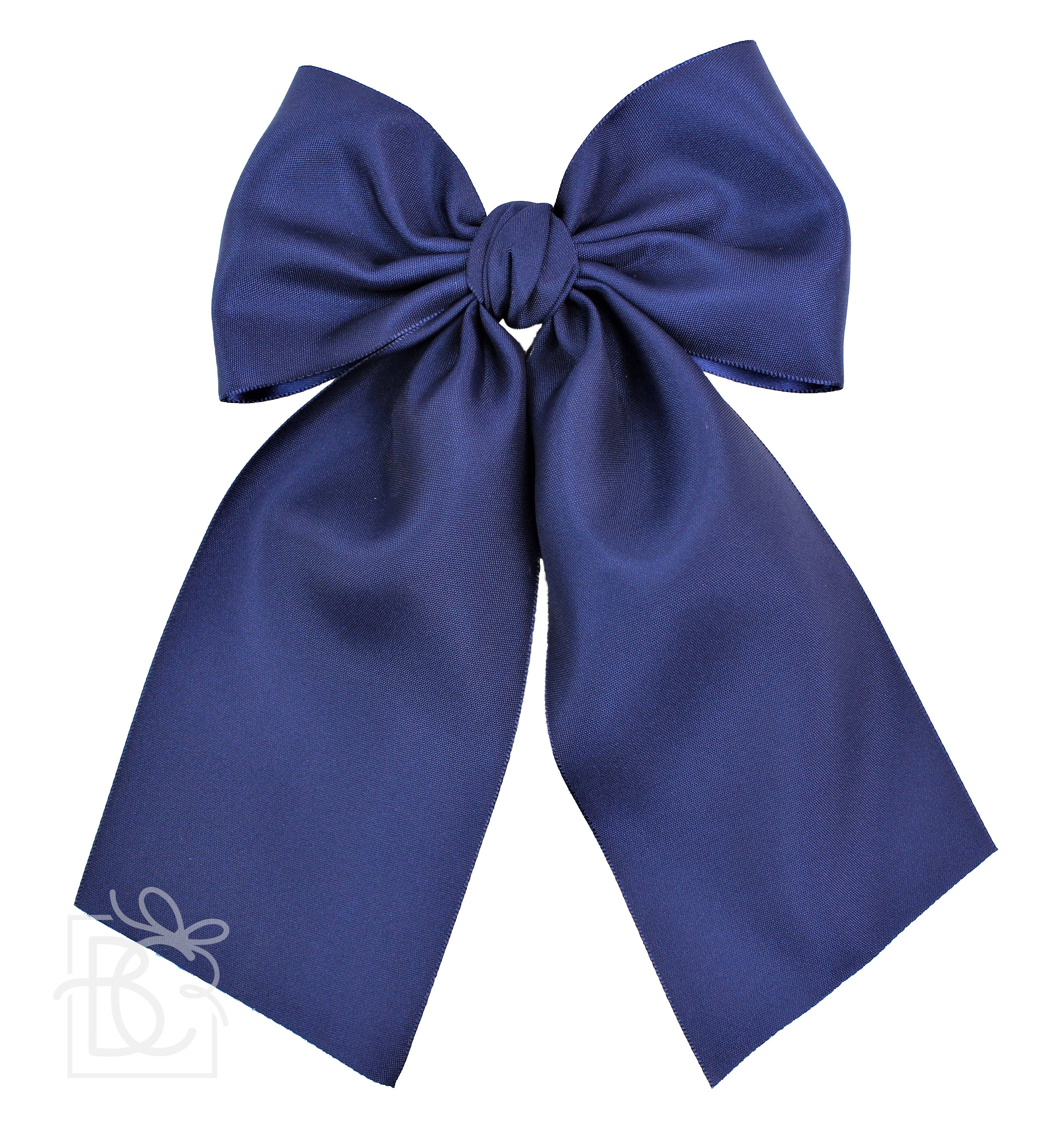 Beyond Creations Opaque Satin Bow With Euro Knot & Tails: Antique White / 4.5" Large - Image 16