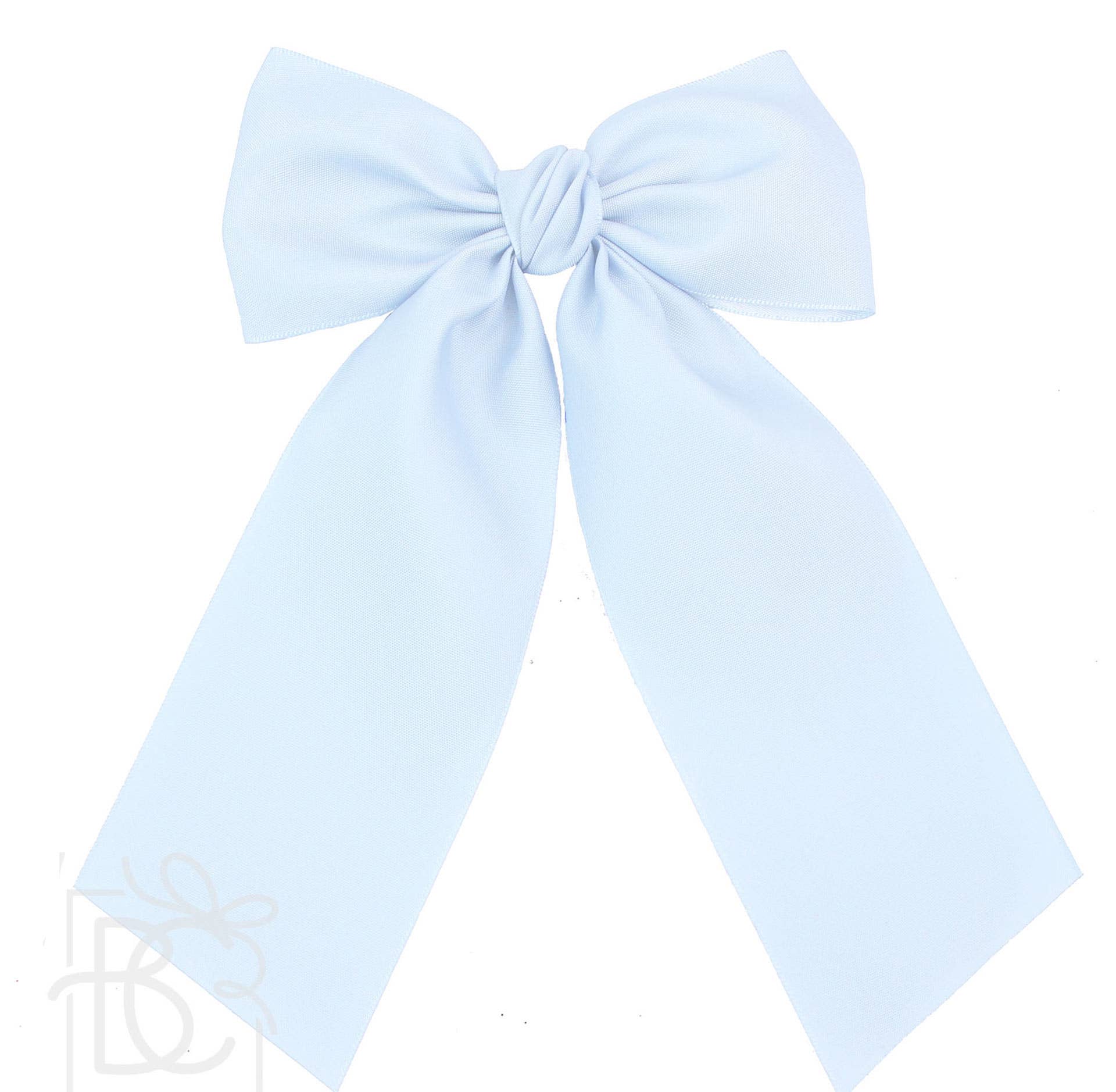 Beyond Creations Opaque Satin Bow With Euro Knot & Tails: Antique White / 4.5" Large - Image 7