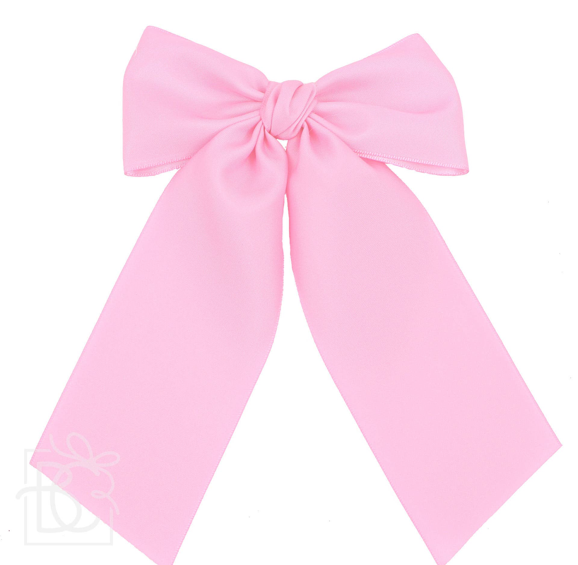 Beyond Creations Opaque Satin Bow With Euro Knot & Tails: Antique White / 4.5" Large - Image 9