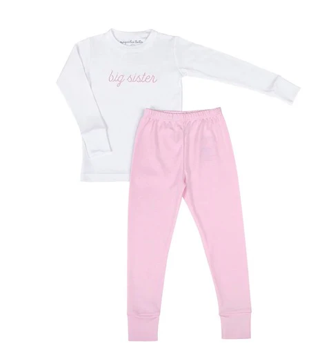 Magnolia Baby Big Sister Embroidered Long Pajamas - Image 4