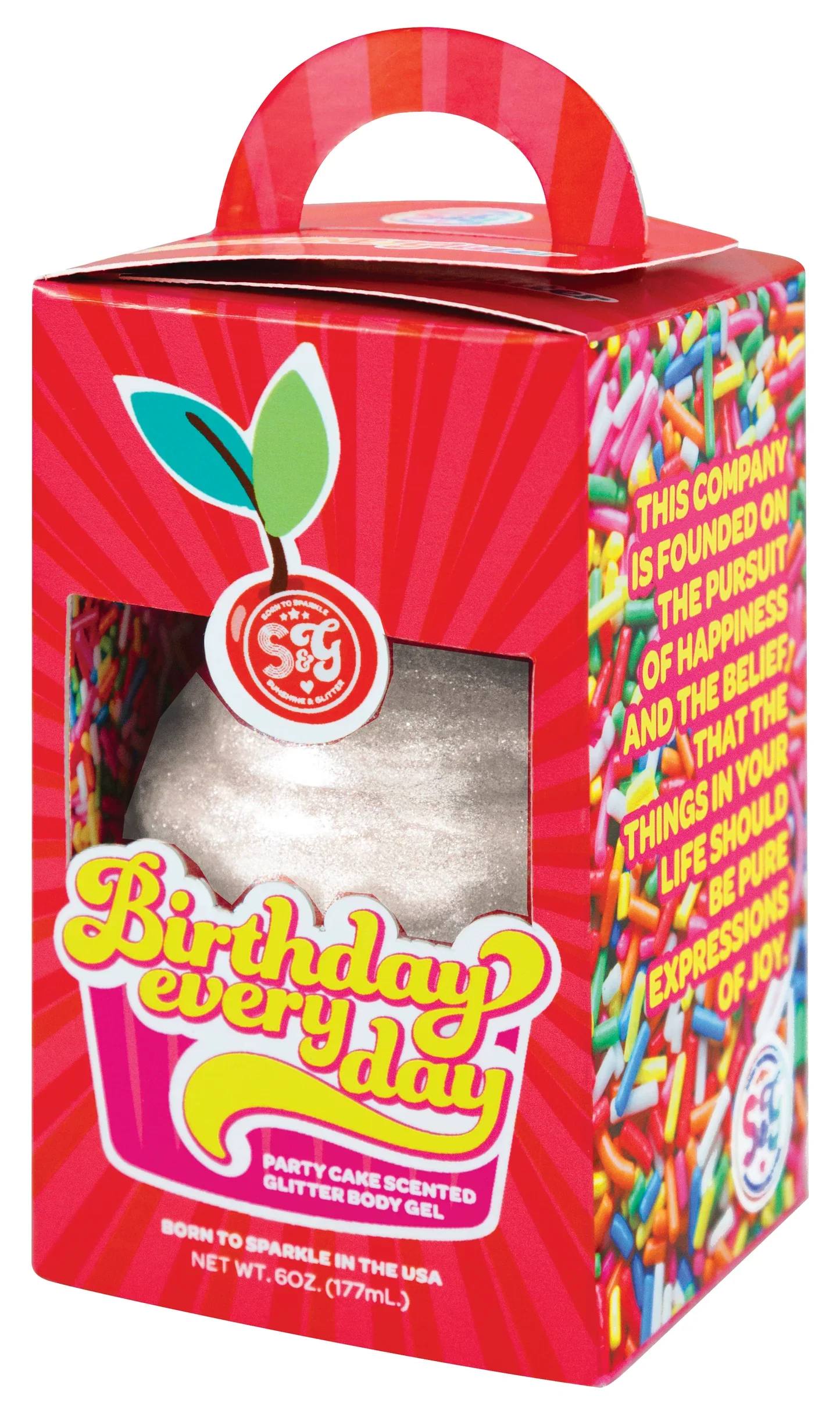 Birthday Everyday Party Cake Scented Holo-iridescent Glitter Body Gel 6 oz. - Image 3