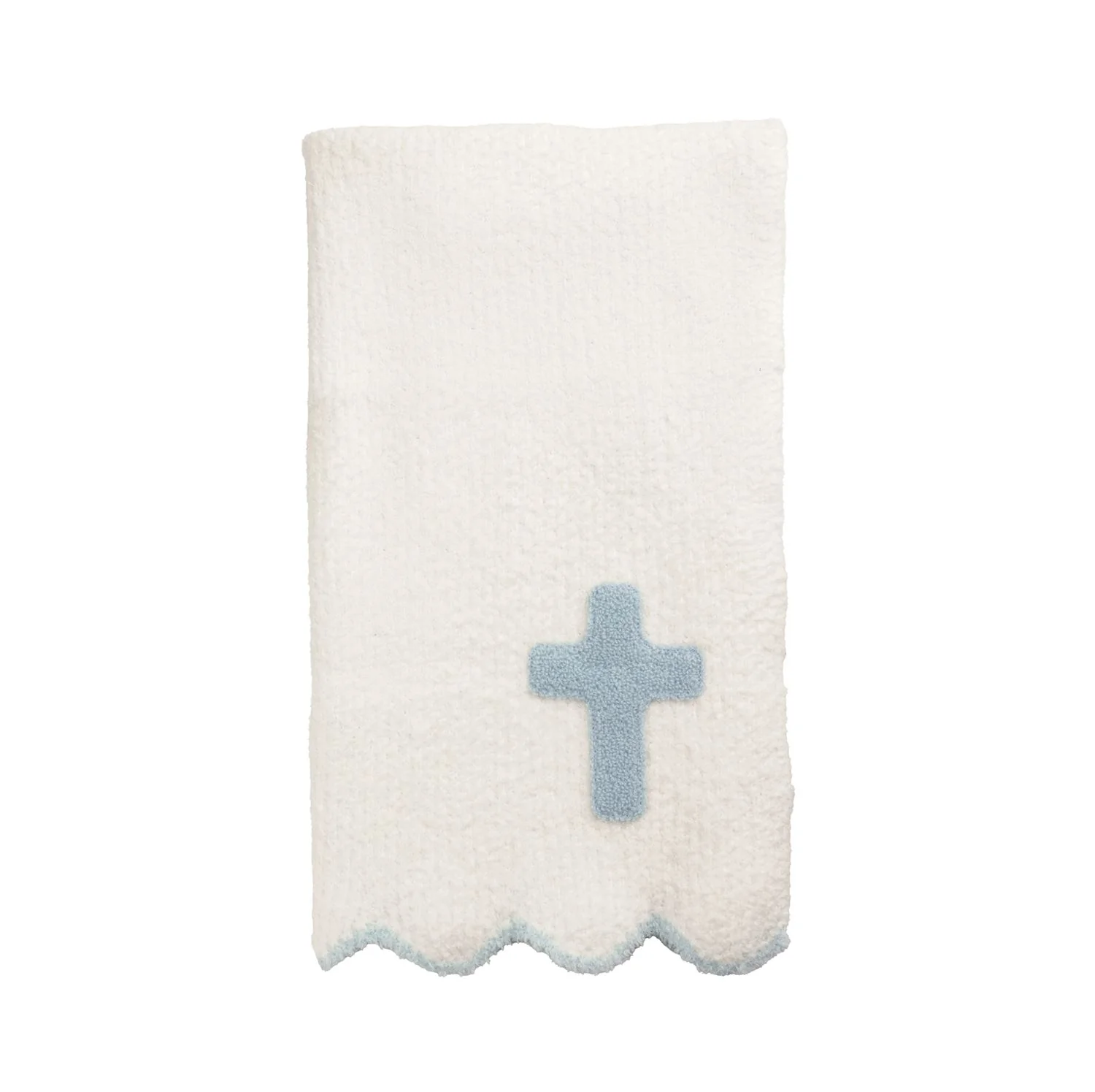 Blue Cross Chenille Baby Blanket - Image 2