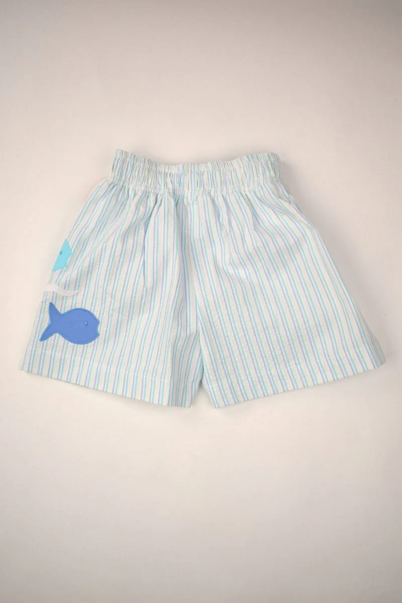 Seersucker Fish Appliqué Swim Collection – Boys & Girls by Funtasia Too! - Image 3