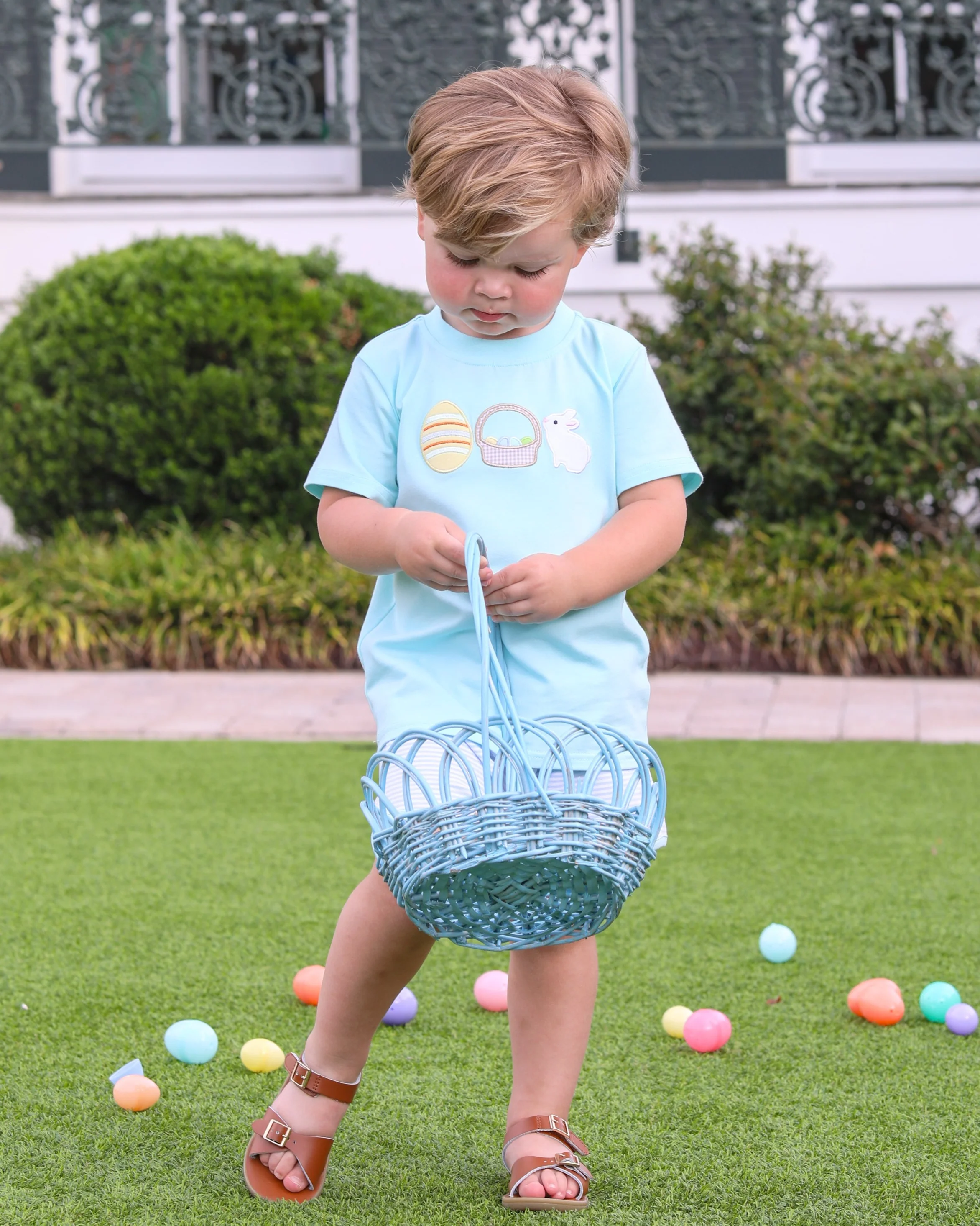Trotter Street Kids Bunnies & Baskets Short Set - Image 3