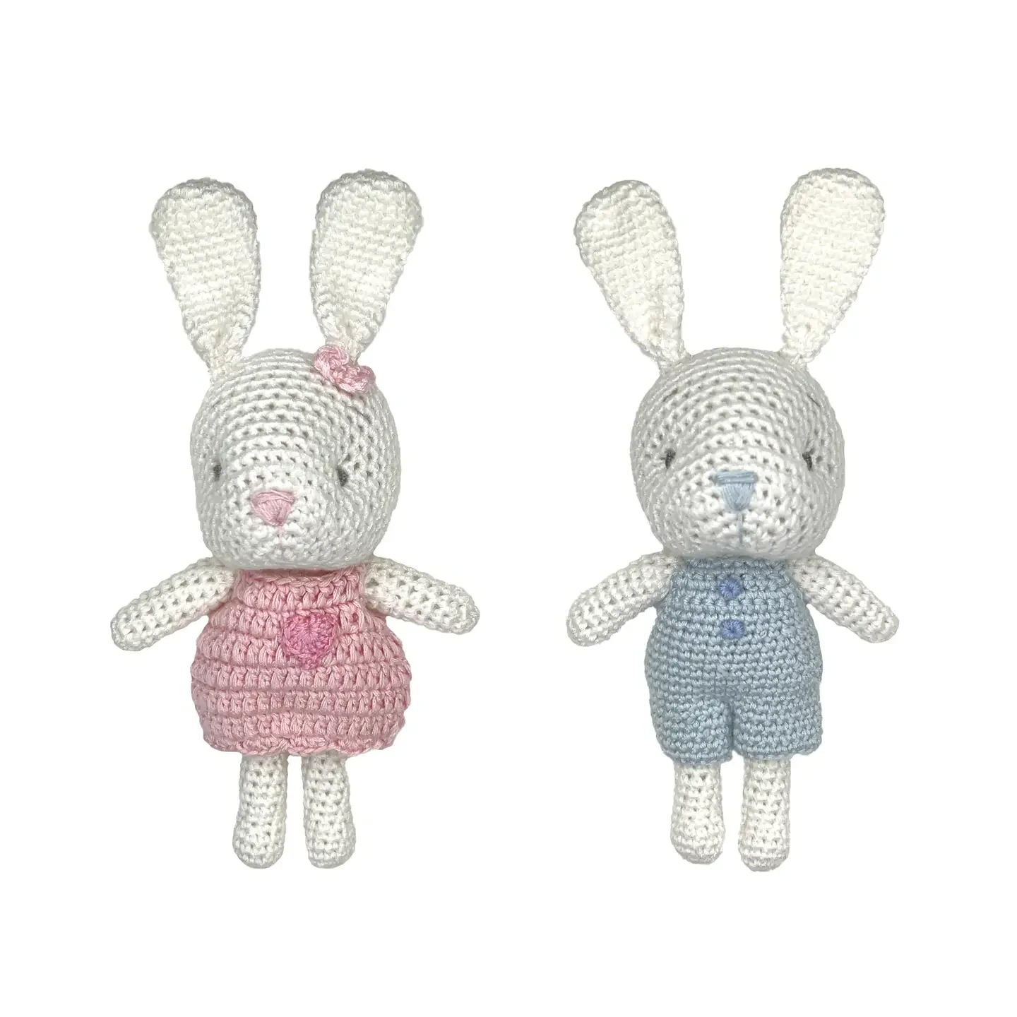 Bunny Bamboo Crochet Rattle-Blue 5" - Image 2