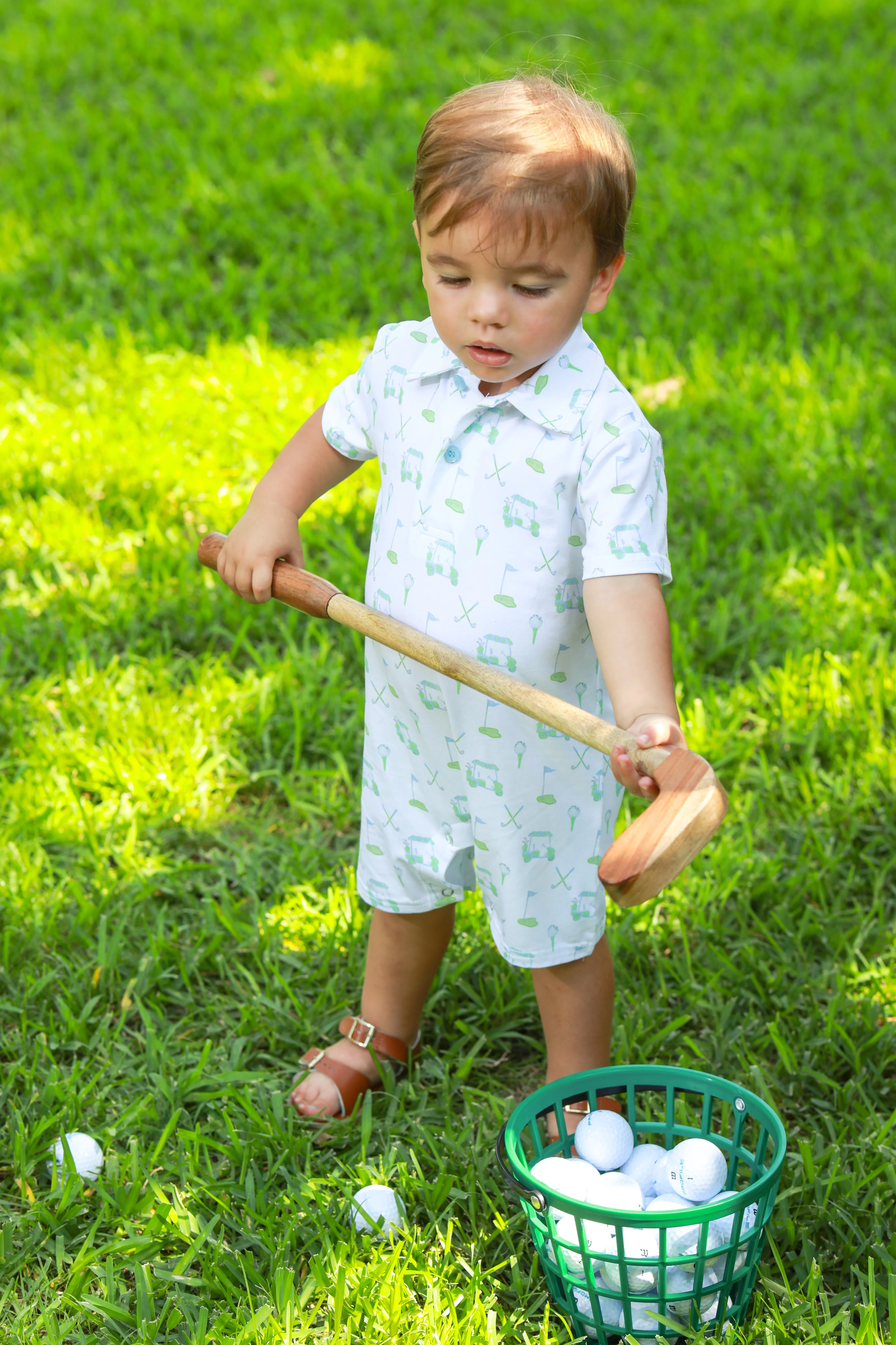 Trotter Street Kids Caddy Club Polo Romper - Image 3