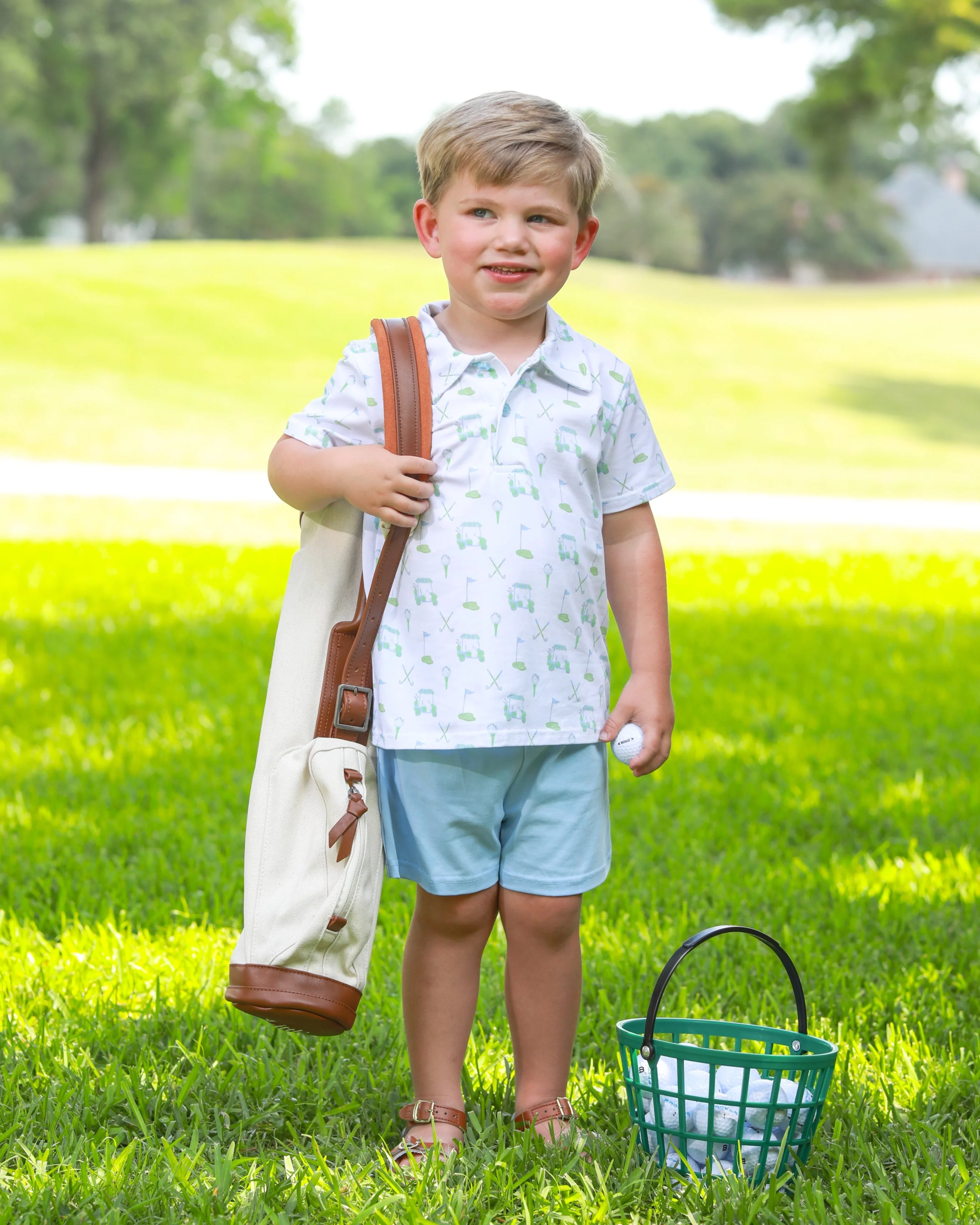 Trotter Street Kids Caddy Club Polo Short Set - Image 3