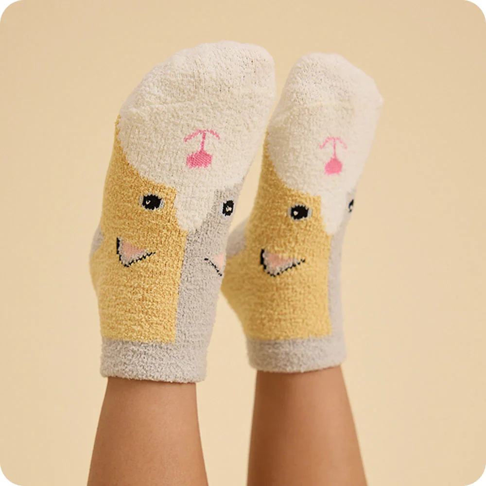 Warmies Calico Cat No-Slip Socks - Image 2