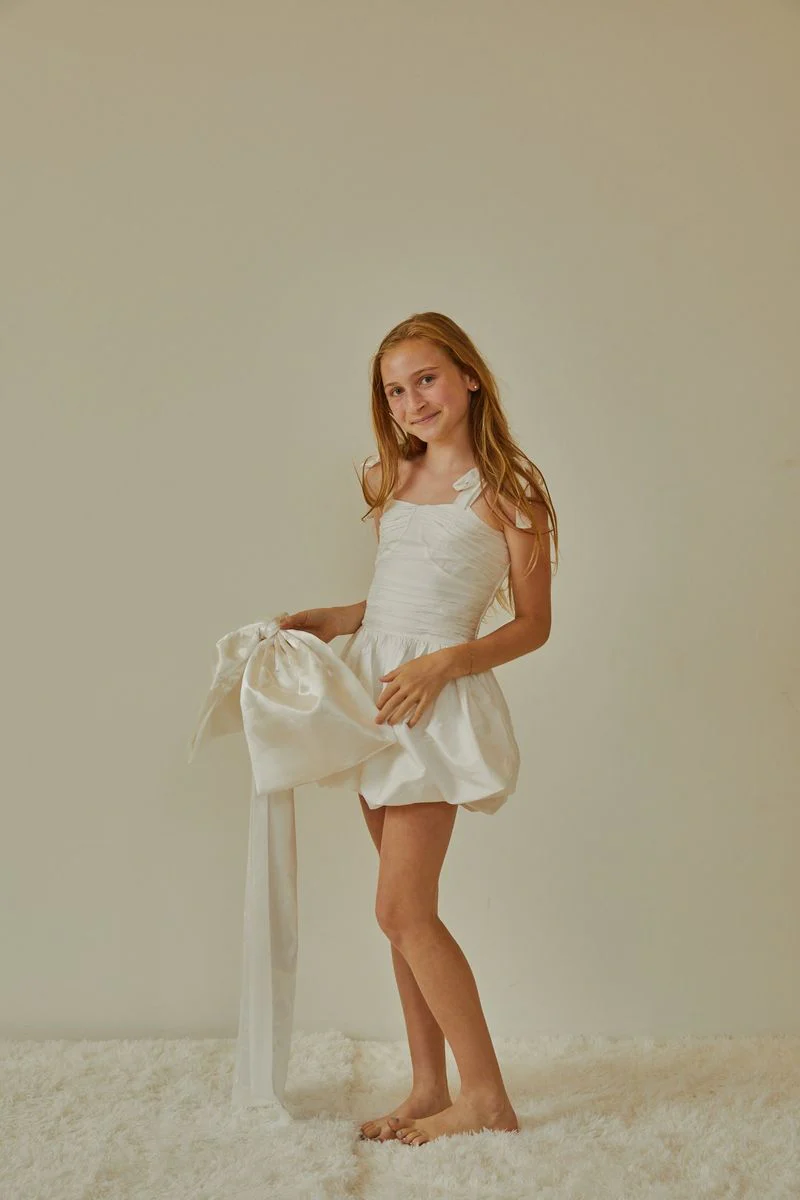 Carolina White Taffeta Dress - Image 3