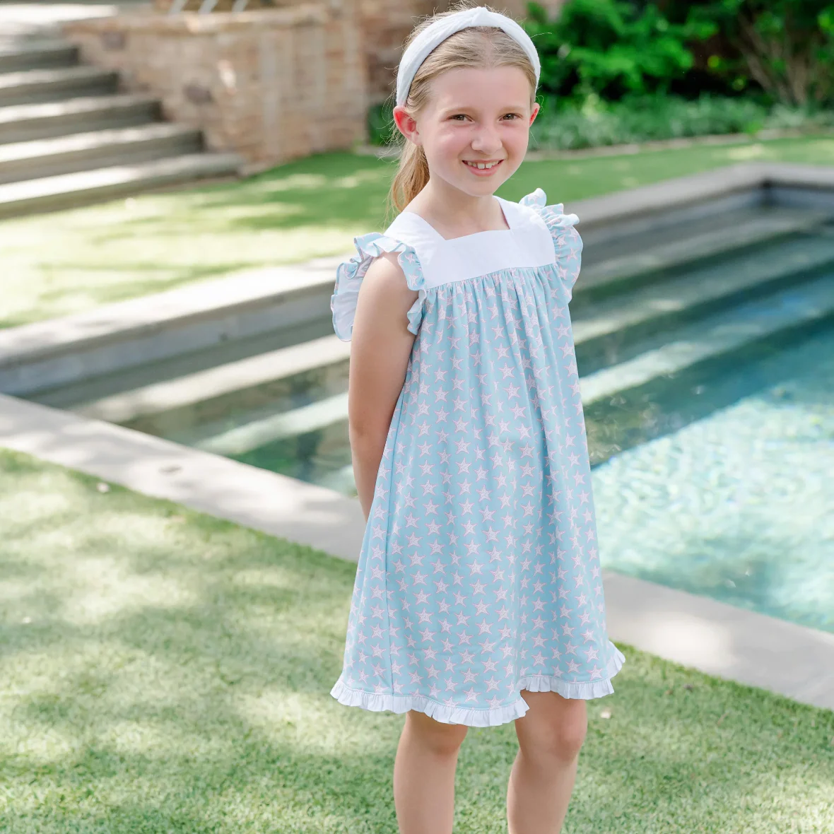 CAROLINE GIRLS' DRESS - SEASIDE STARFISH - Image 2