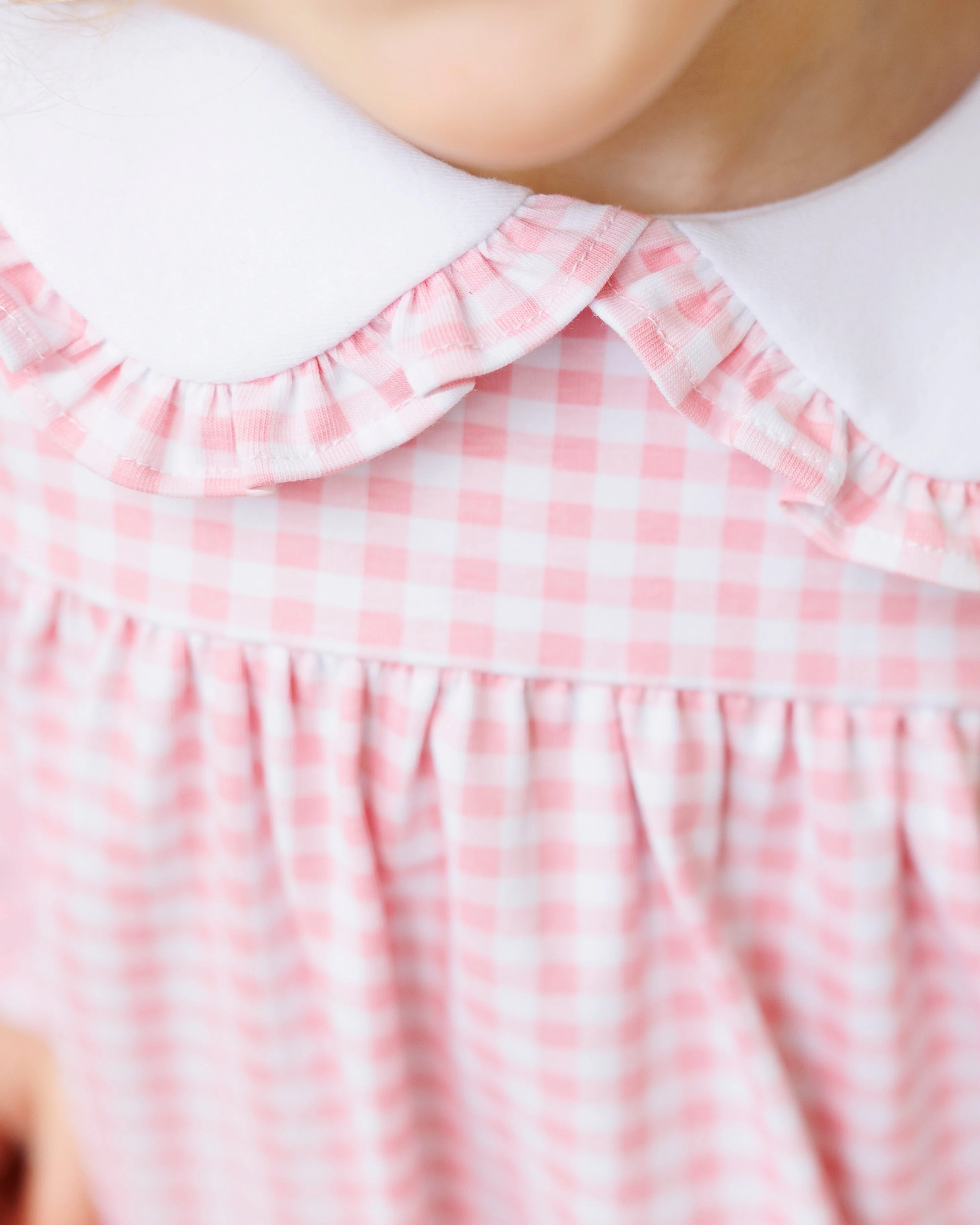 Catherine Diaper Set - Light Pink Gingham Jellybean by Smock Candy - Image 3