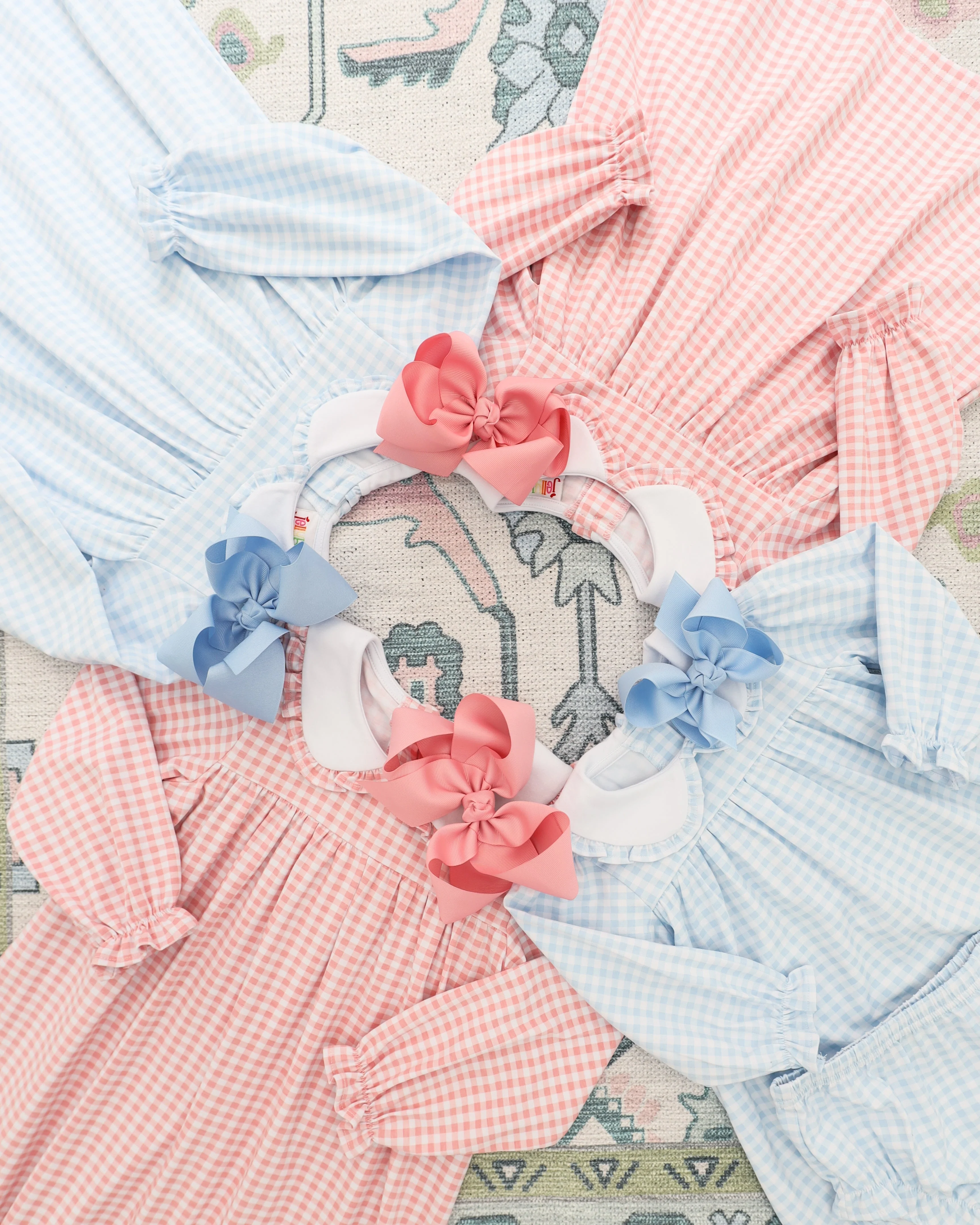 Catherine Diaper Set - Light Pink Gingham Jellybean by Smock Candy - Image 4