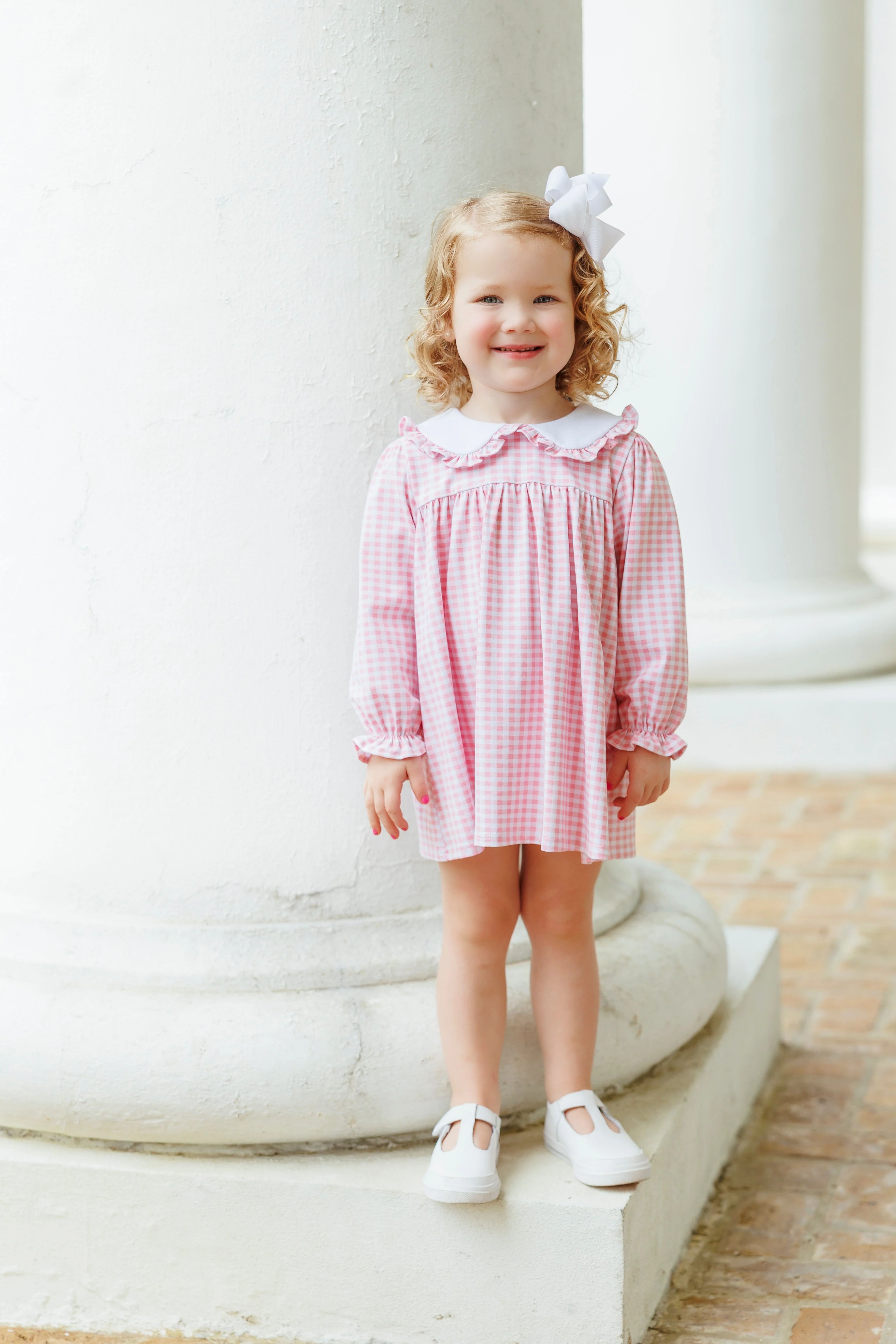 Catherine Diaper Set - Light Pink Gingham Jellybean by Smock Candy - Image 5