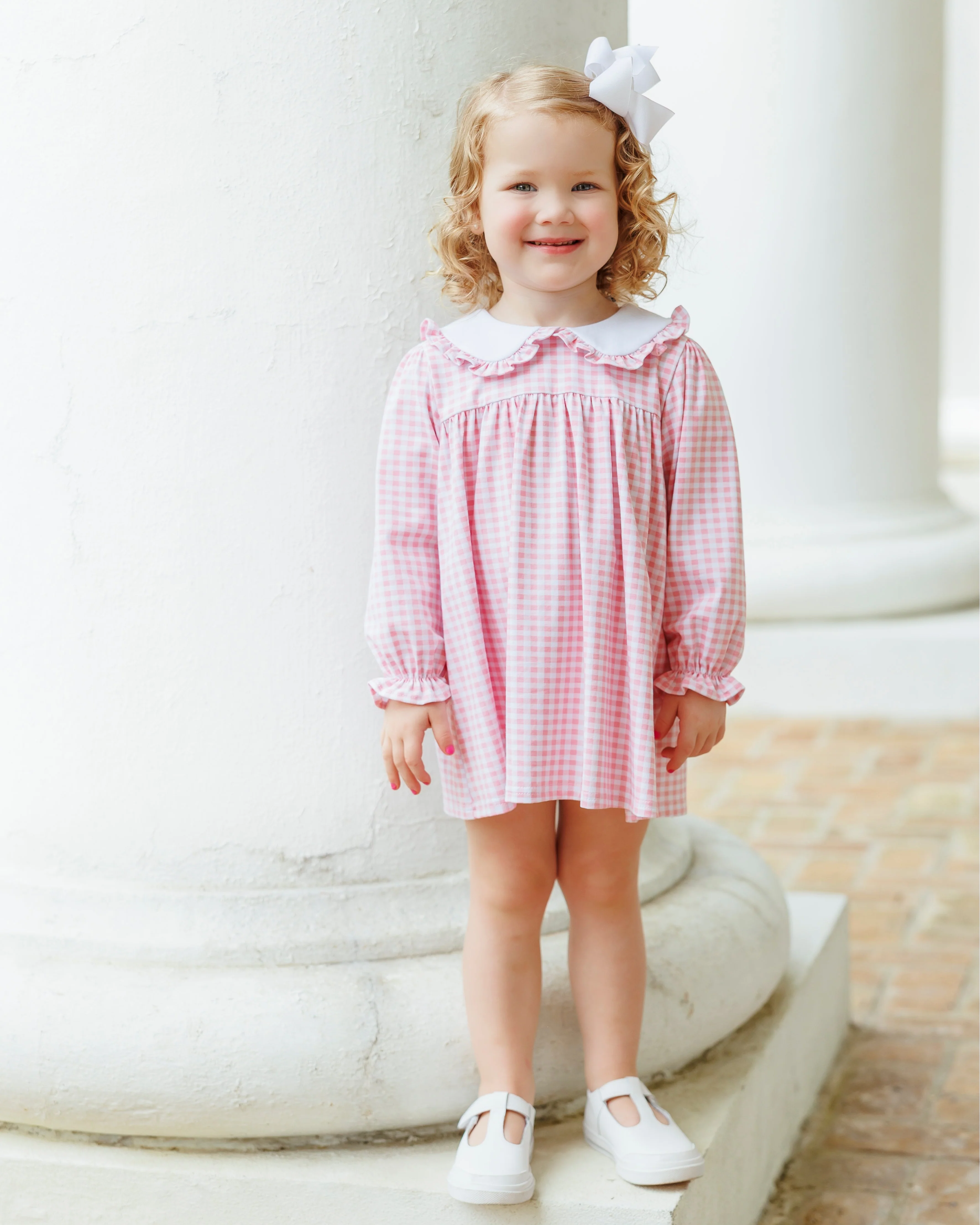 Catherine Diaper Set - Light Pink Gingham Jellybean by Smock Candy - Image 6