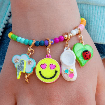 CHARM IT Gold Glitter Smiley Face Charm - Image 5