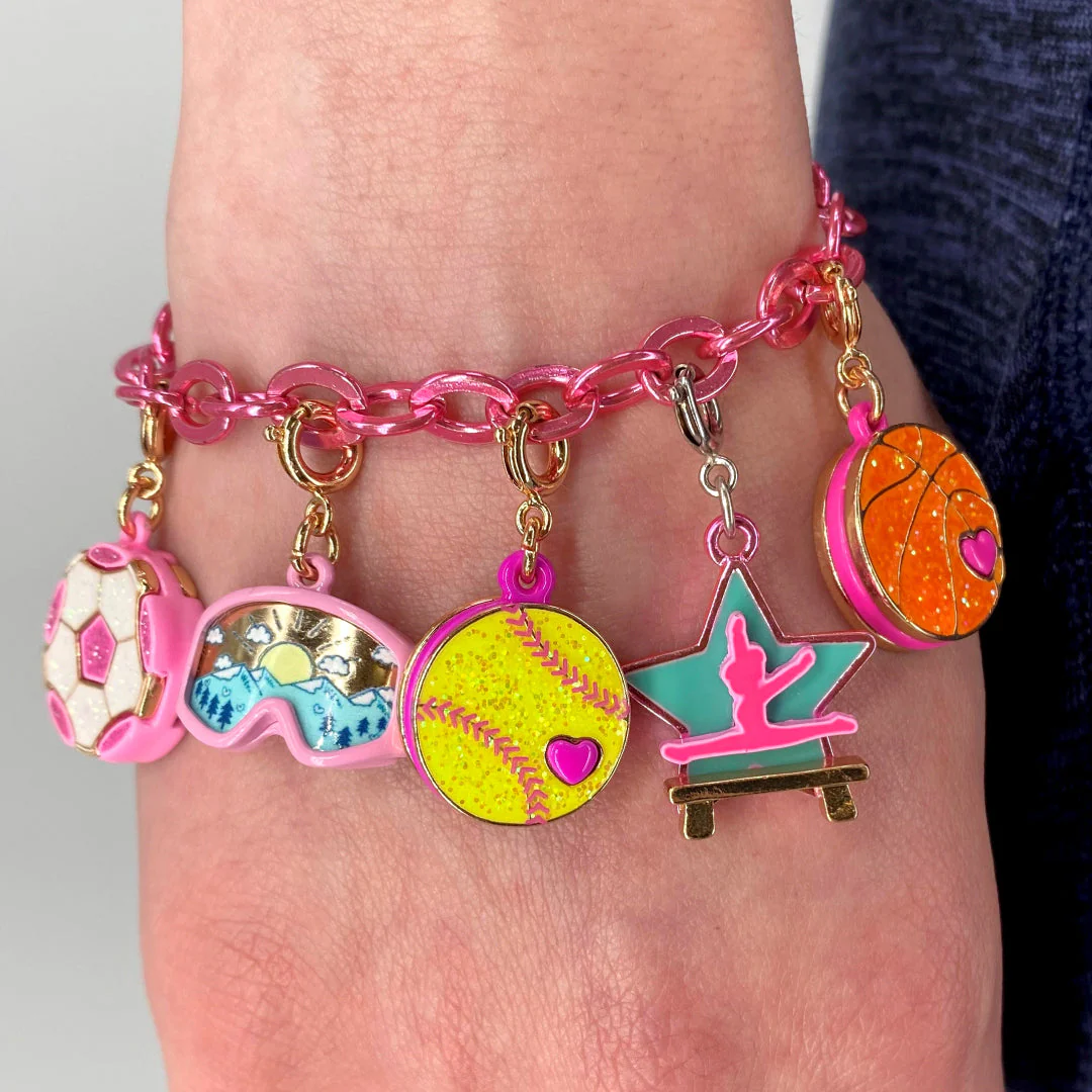 CHARM IT® Gold Glitter Softball Charm - Image 2