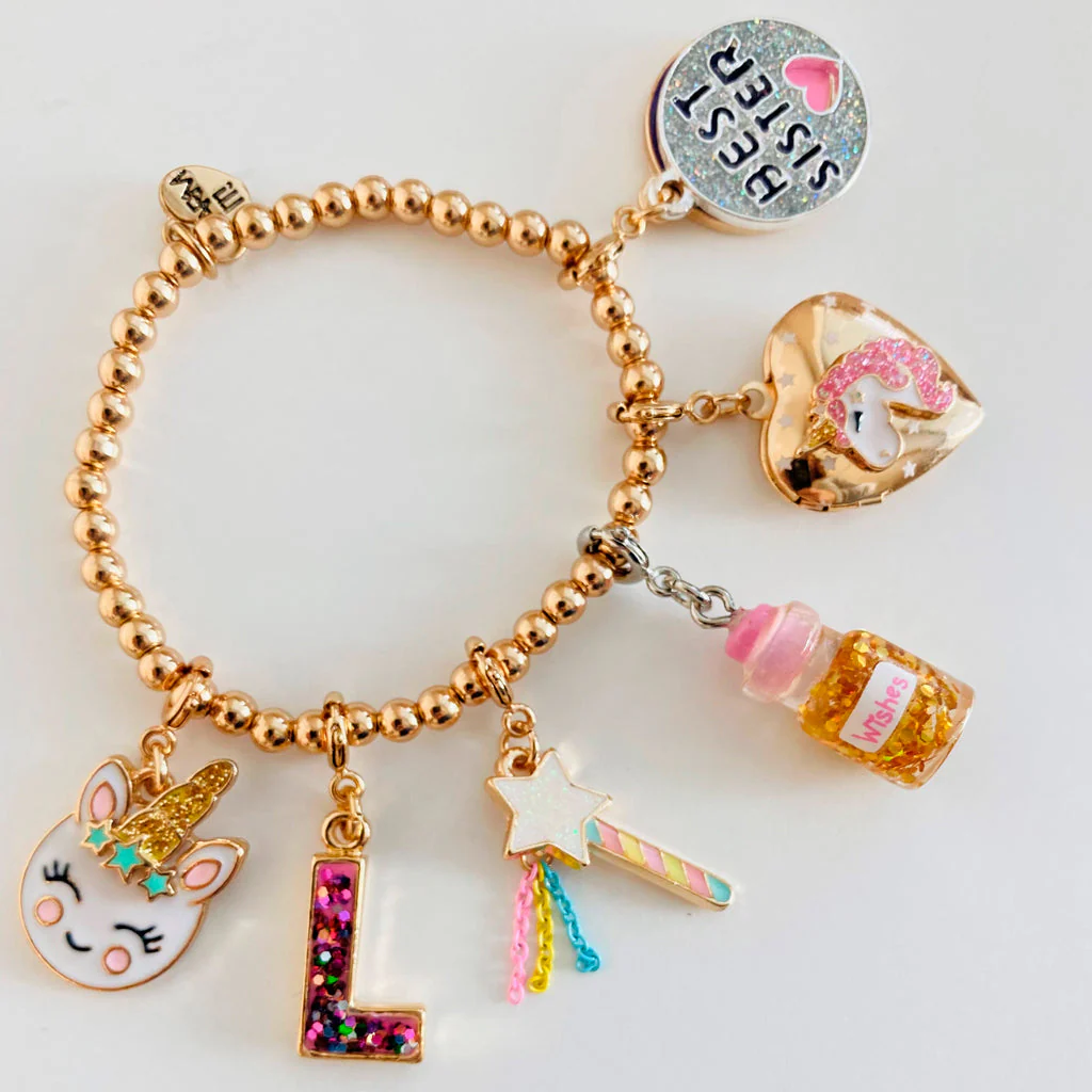 CHARM IT! Gold Pink Glitter Letter G Charm - Image 3
