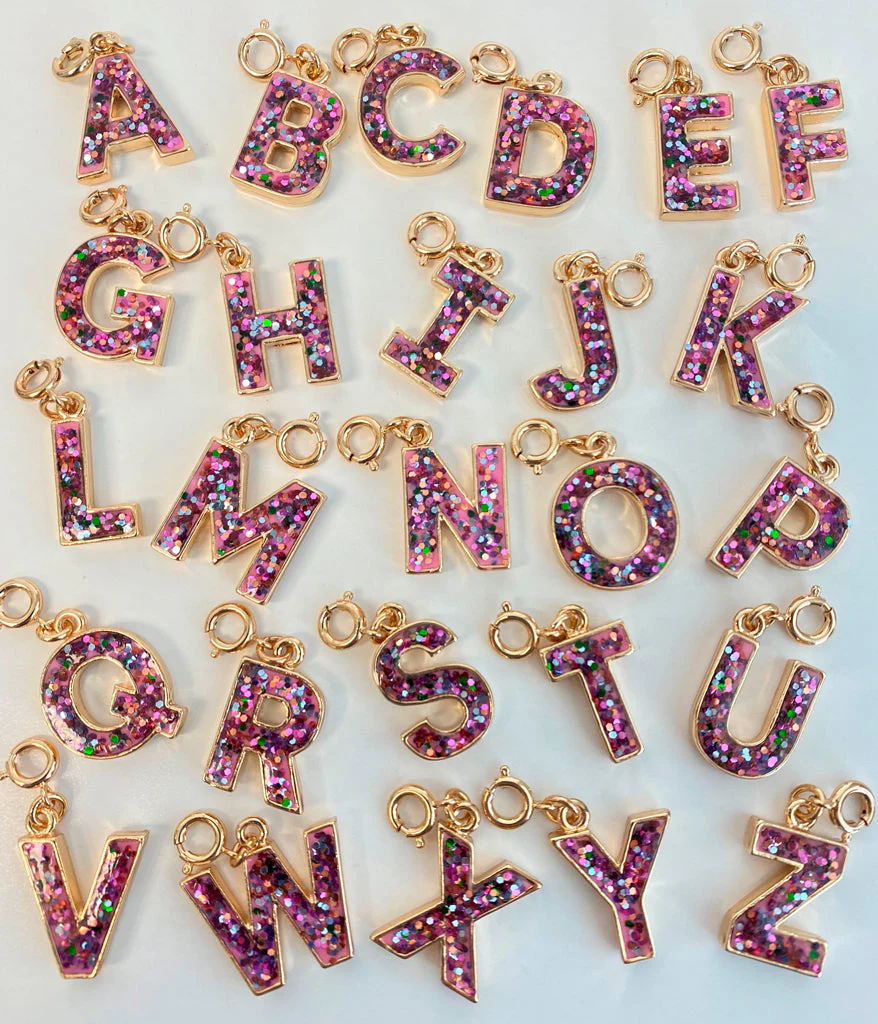 CHARM IT! Gold Pink Glitter Letter G Charm - Image 5