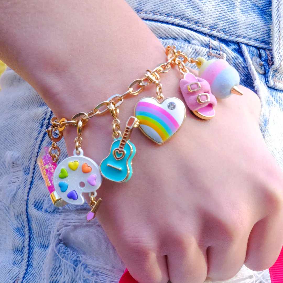 CHARM IT! Gold Puffed Rainbow Heart Charm - Image 2