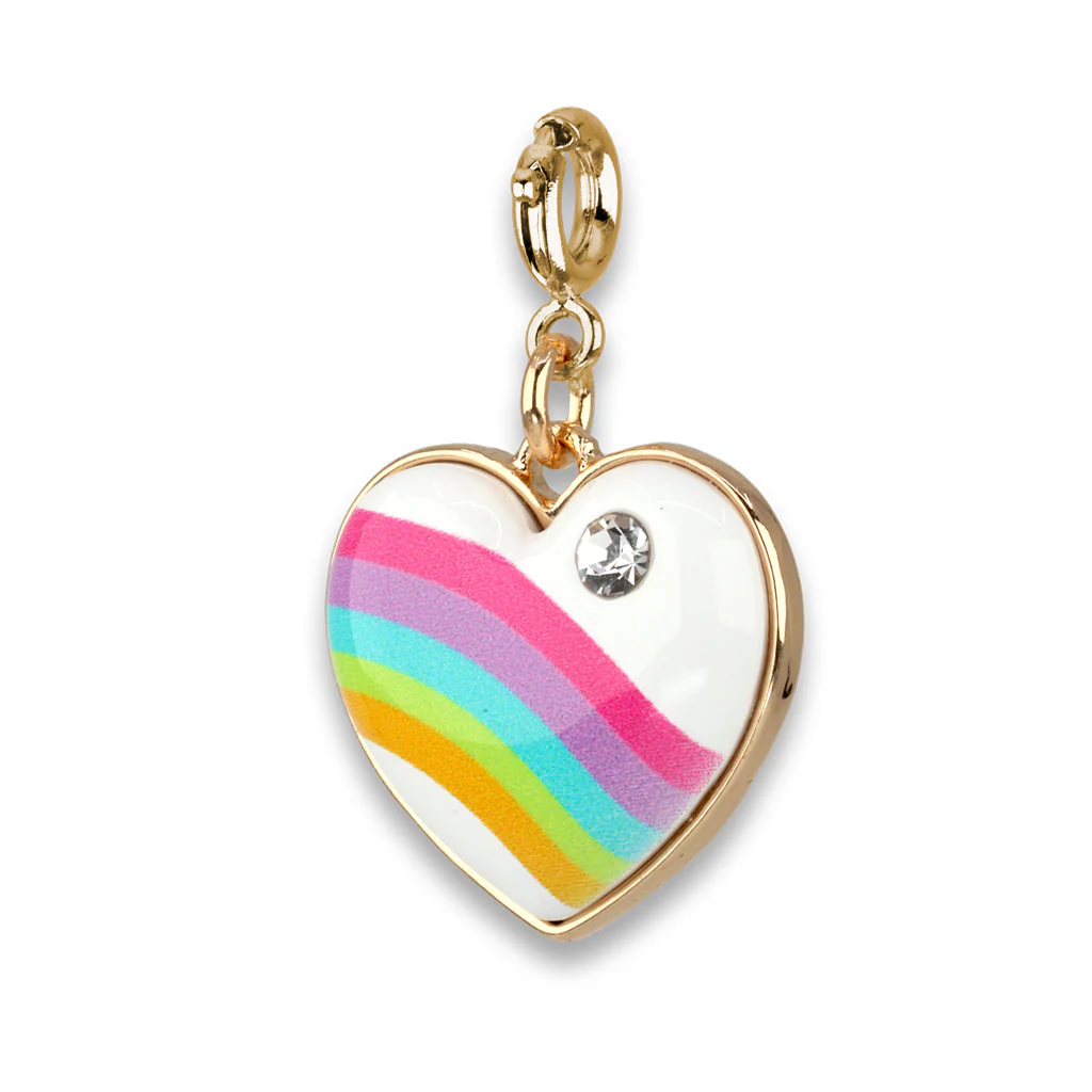 CHARM IT! Gold Puffed Rainbow Heart Charm - Image 3