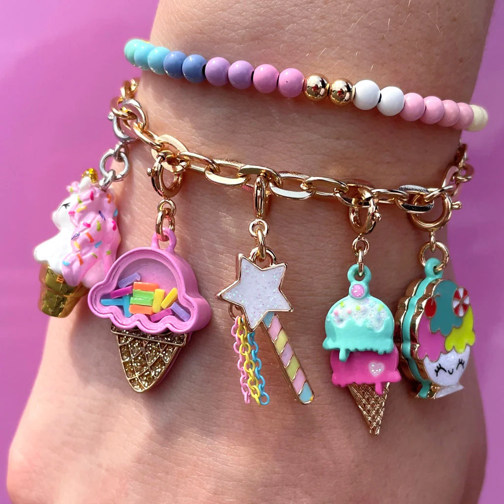 CHARM IT® Gold Swivel Ice Cream Cone Charm - Image 2