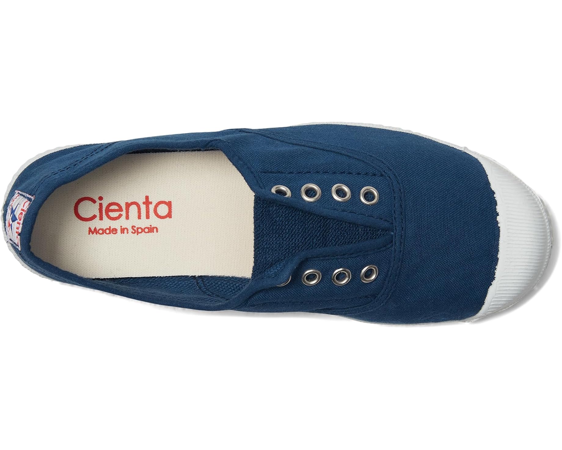 CIENTA NAVY CANVAS LACELESS SNEAKER - Image 6
