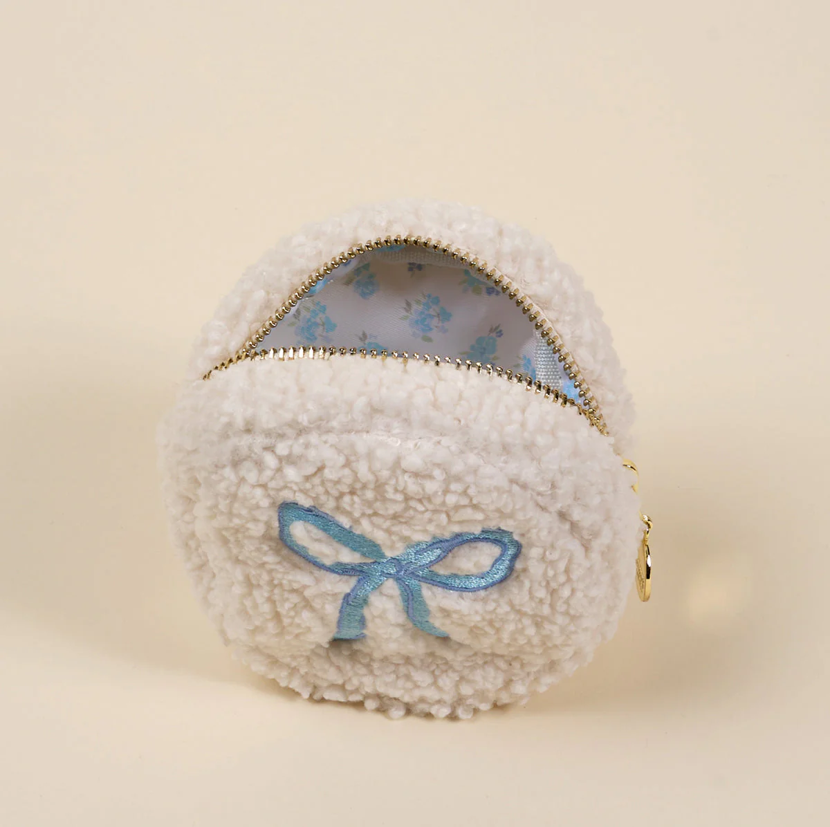 Circle Bow Blue Teddy Pouch - Image 2