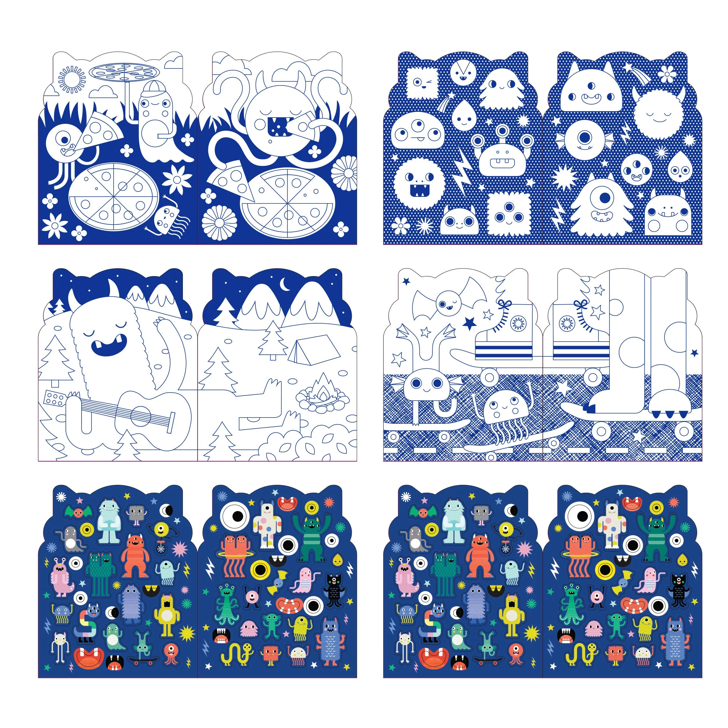 Coloring Book with Stickers: Monsters - Image 2